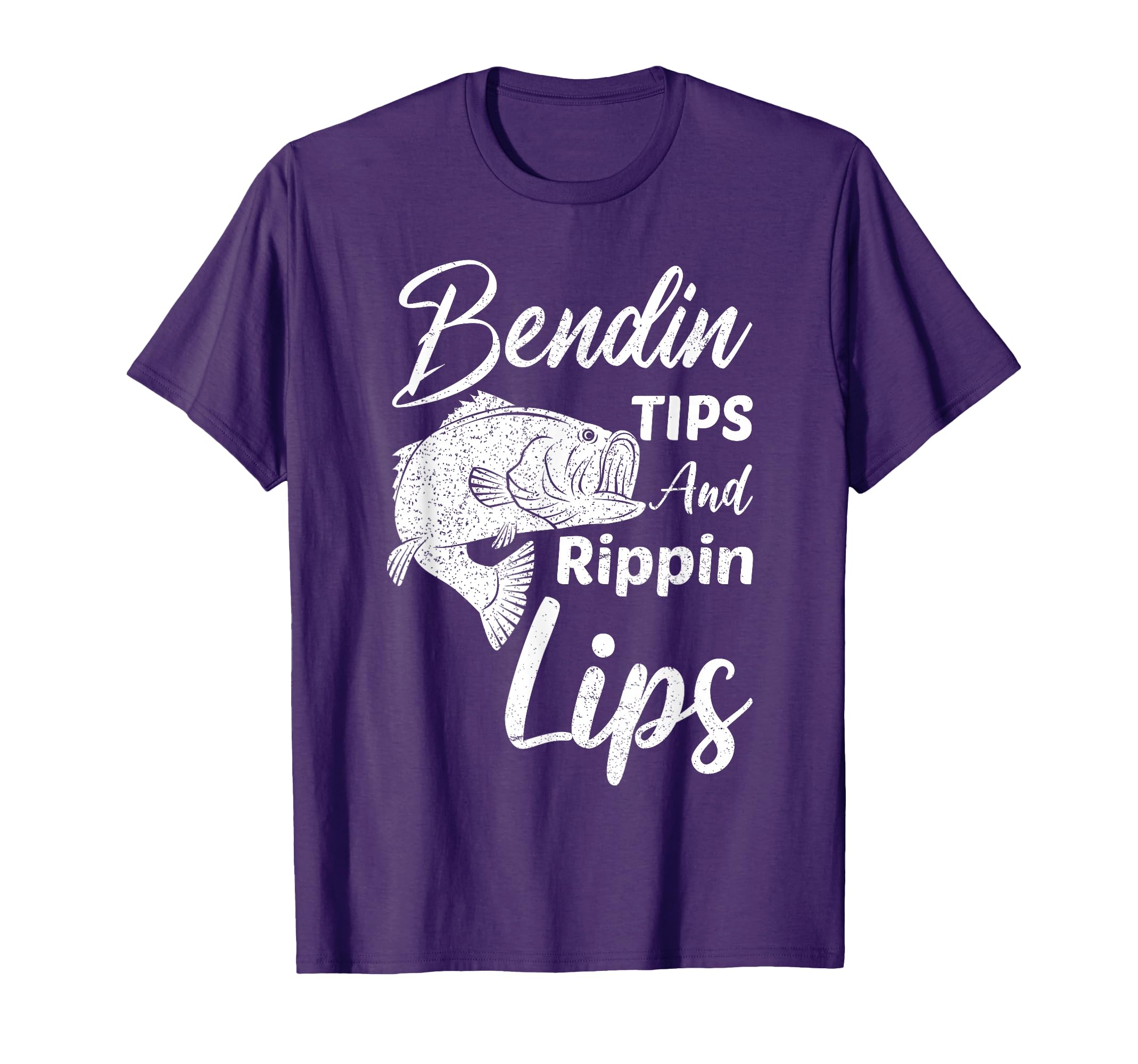 Bending Tips And Rippin Lips Fisherman Fishers Fishing T-Shirt