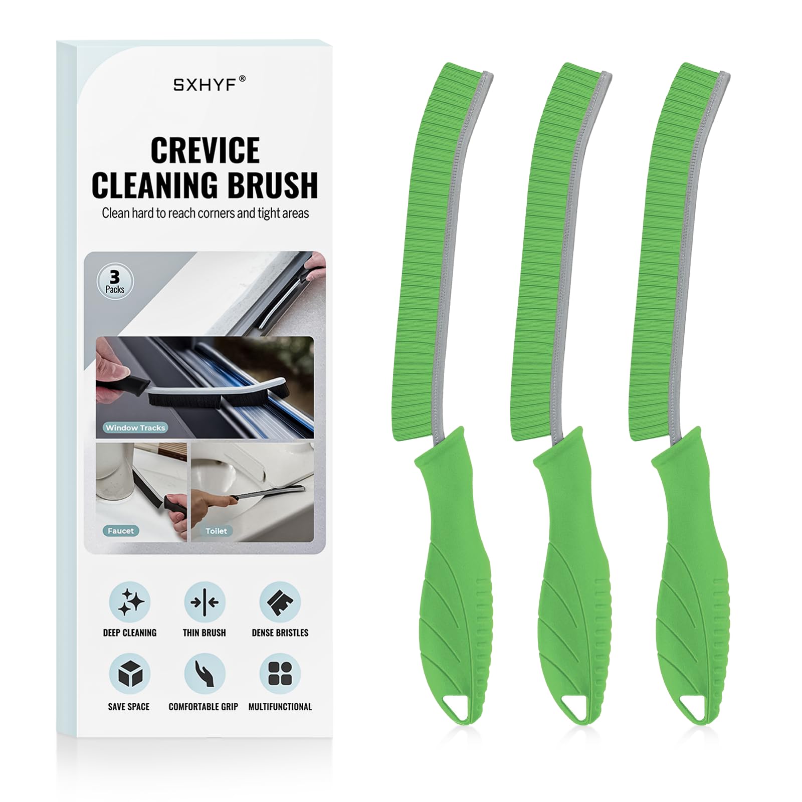 SXhyf Cleaning Brush - Hard Bristle Crevice Cleaning Brush, Multifunctional Gap Scrub Brush, Kitchen Essentials, Bathroom Cleaner Tools for Household Use, Home, Window, Toilet, Stove