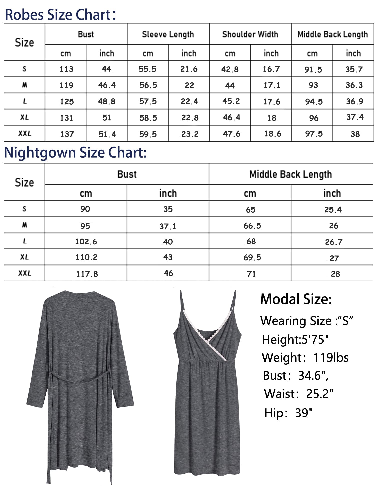 SWOMOG Womens Maternity Robe 2 Piece Nursing Nightgown for Breastfeeding 3 in 1 Labor Delivery Nursing Dress Lace Bathrobe