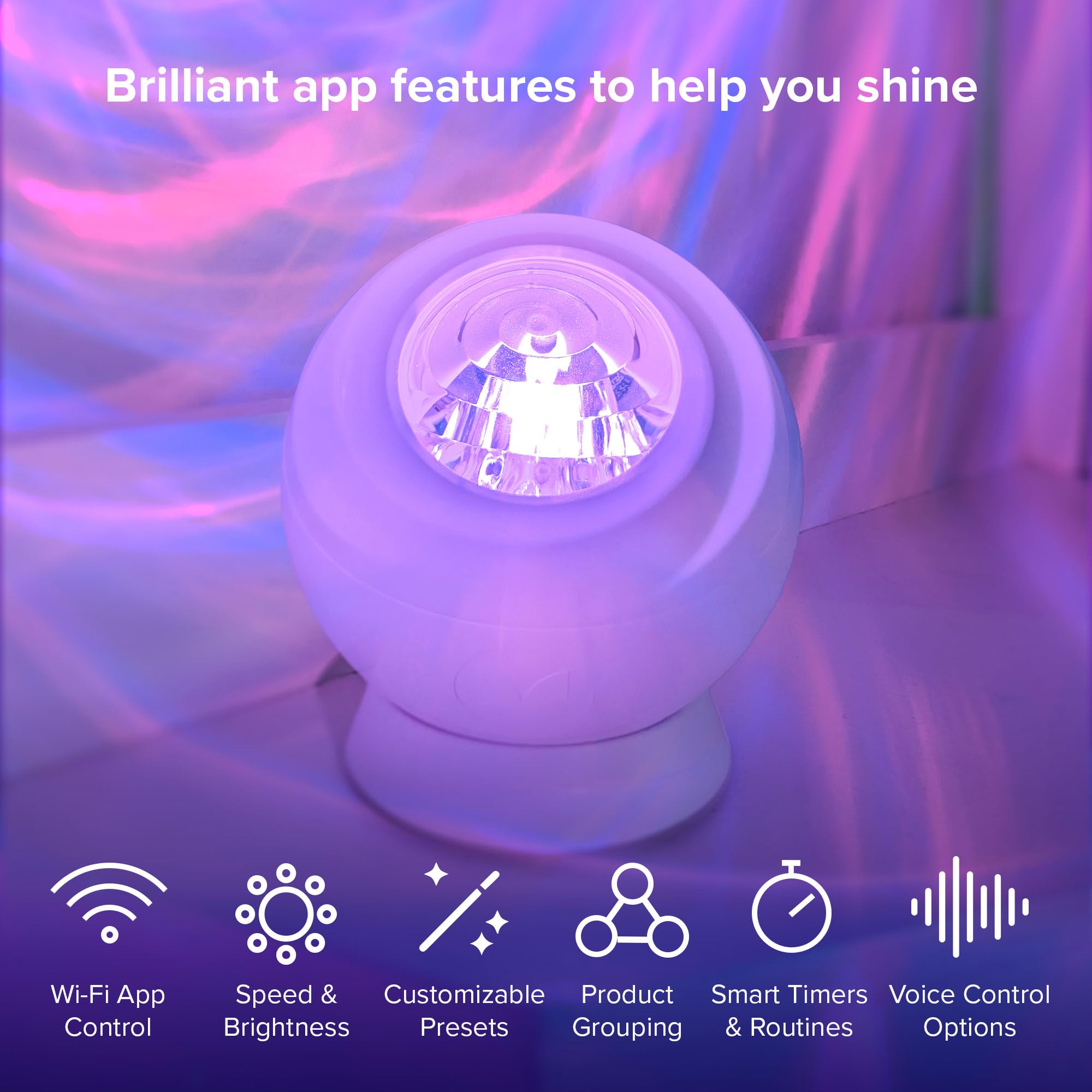 BlissLights Velarus - LED Aurora Projector, Northern Lights, WiFi App, for Bedroom Relaxation, Meditation, Home Theater, and Night Light Gift