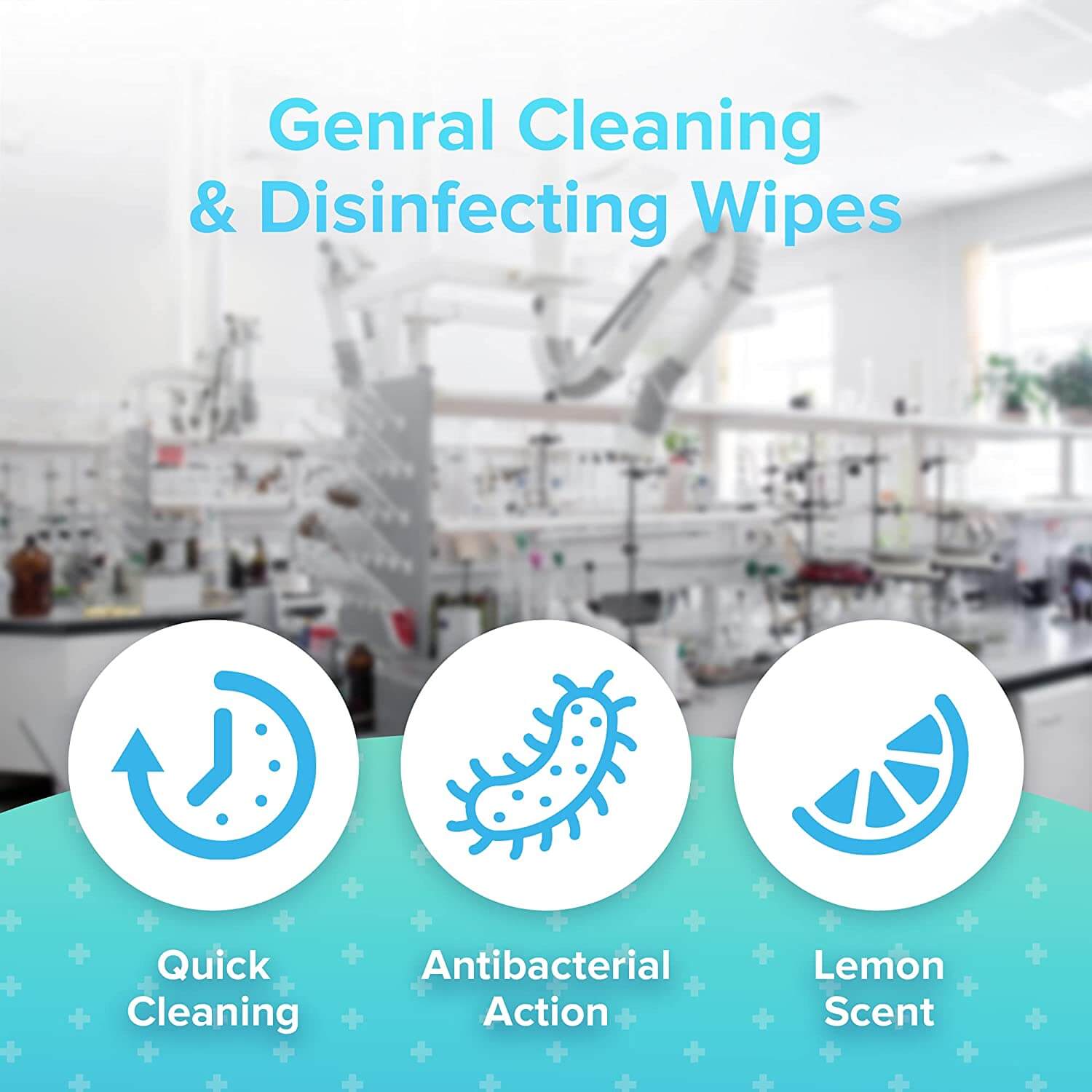 Triple Action Cleaning Wipes: Disinfectant, Antibacterial,