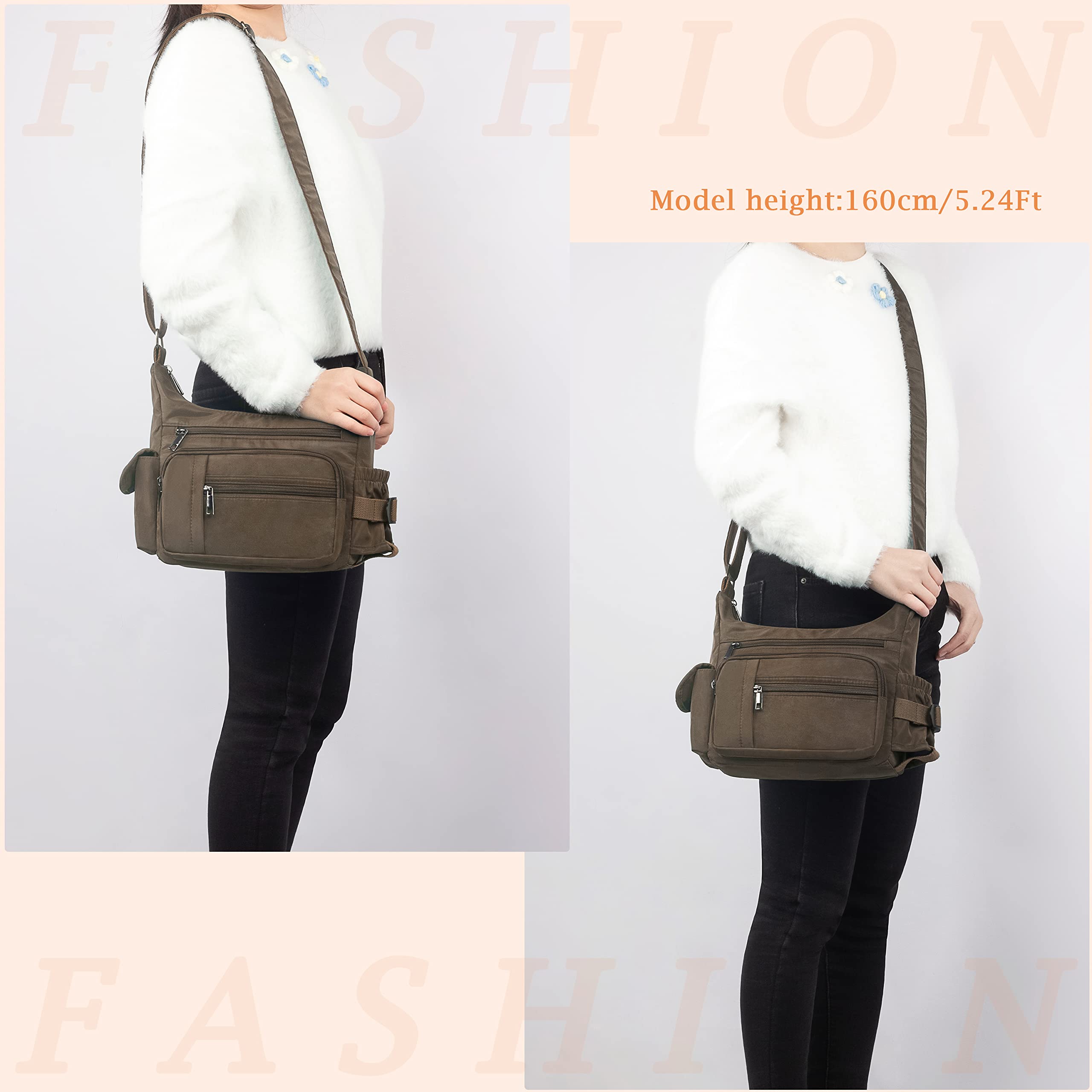 VOLGANIK ROCK RFID Anti Thief Crossbody Bag for Women Waterproof Shoulder Bag Messenger Bag Casual Nylon Purse Handbag