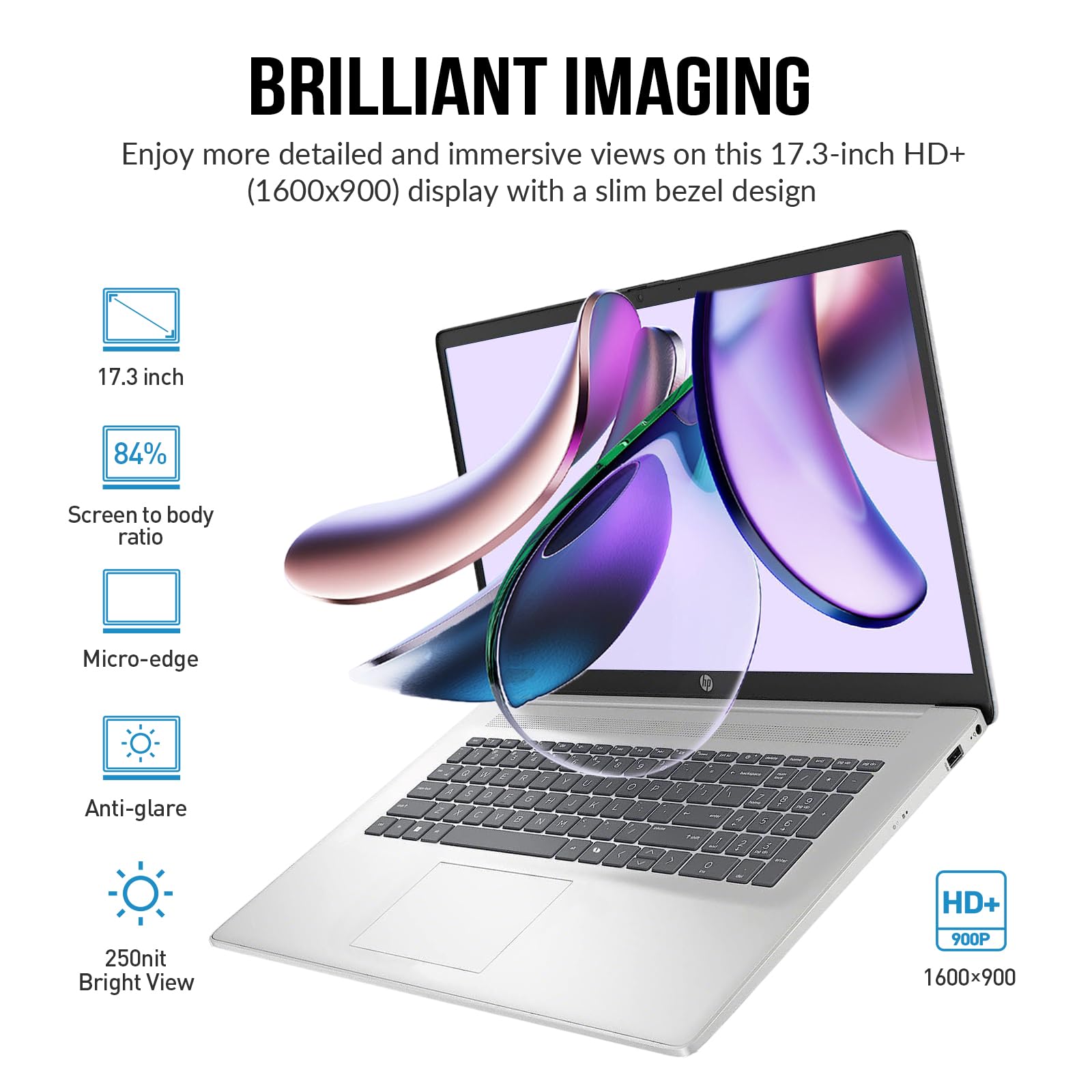 HP Laptops 17 Inch, 17.3" Laptop Computer, HD+ Large Screen, Intel Core i3 (8-Cores), 32GB RAM 1TB SSD, Windows 11 Pro, Number Pad, Wi-Fi 6, USB-C