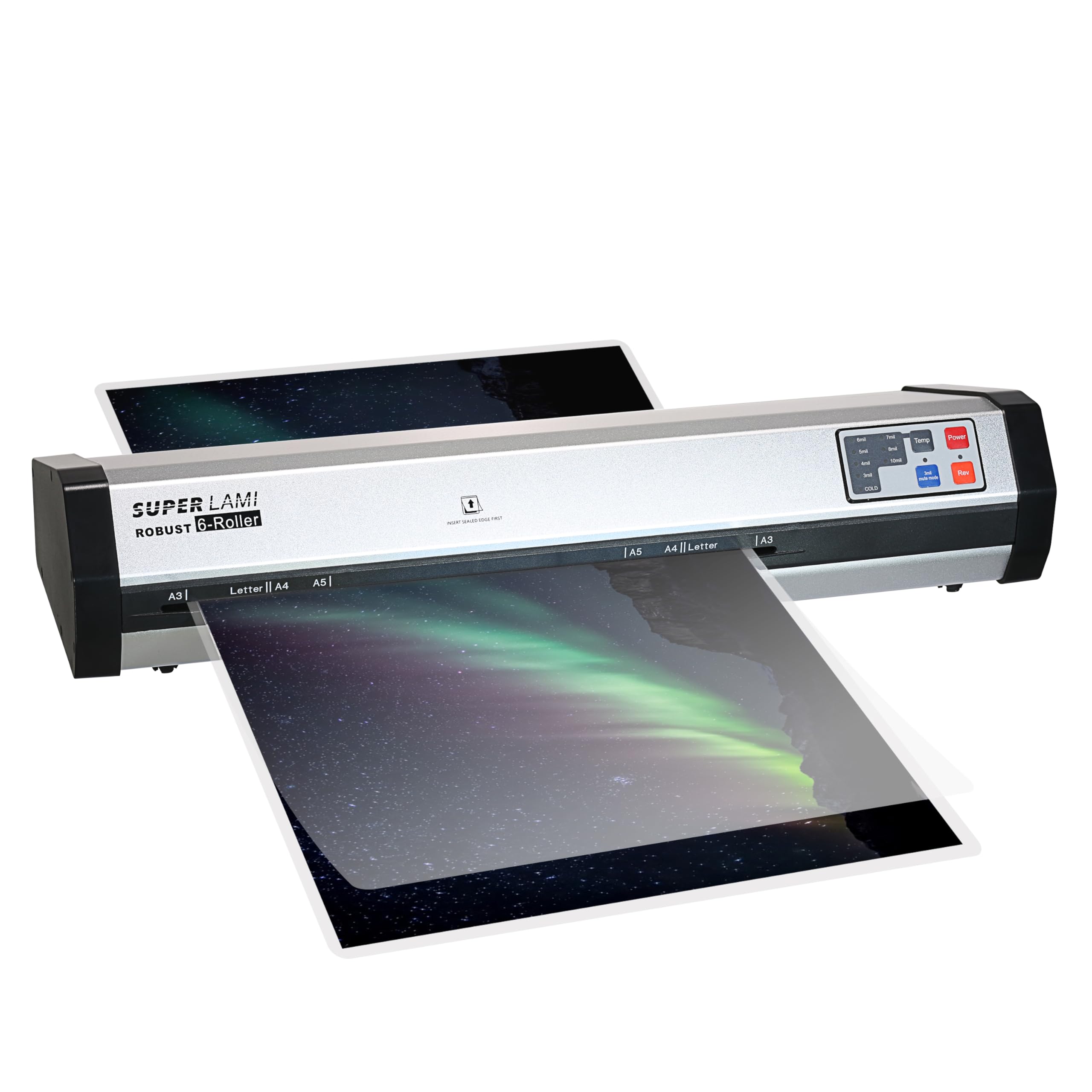 SINCHI Commercial Laminator Machine – Ultra-Fast 2-Min Warm-Up, Premium Aluminum Housing, 81 in/Min Speed, 13-Inch 6-Roller Design, Ideal for Schools, Busy Offices, and Print Shops
