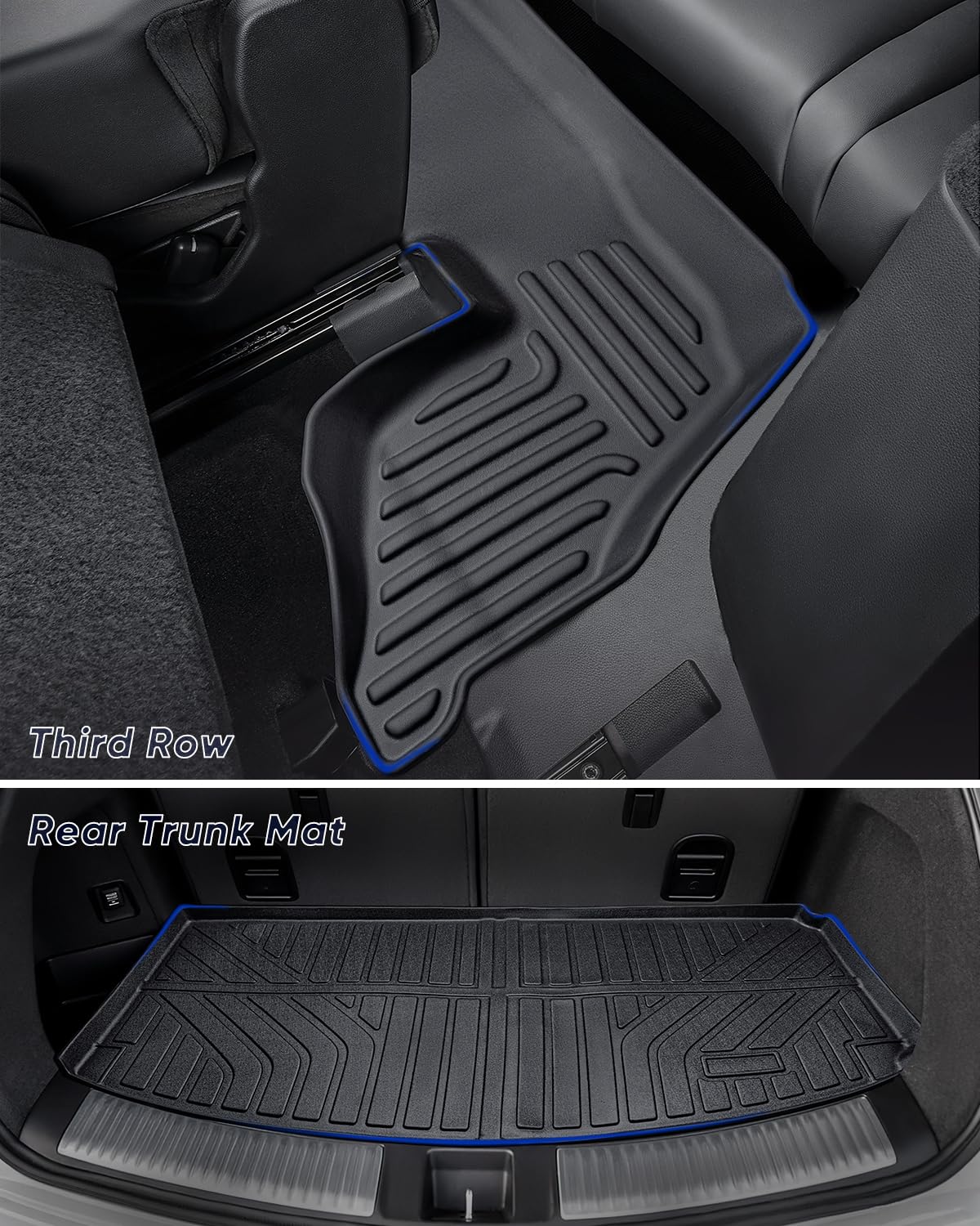Drcarnow for Acura MDX Floor Mats 2025 2024 2023 2022, Custom Fit 7 Seat 3 Rows with Cargo Liner,All Weather Guard Waterproof Car Mats TPE Rubber Floor Liners Full Set for MDX 2022-2025 Accessories