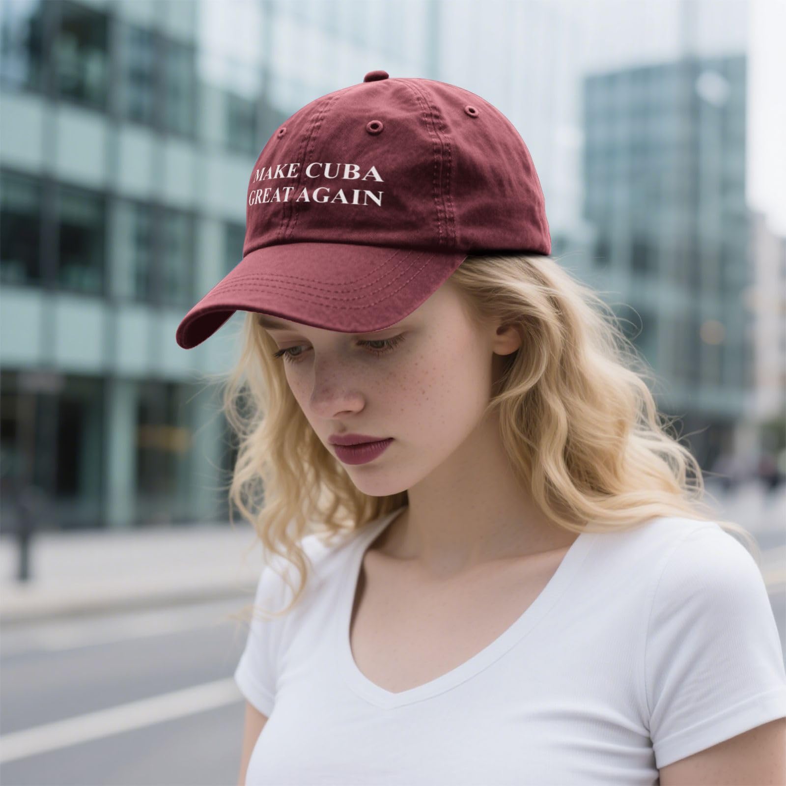 liabiliies Make Cuba Great Again Hat for Women Baseball Cap Funny Birthday Gifts for Women Wine Red
