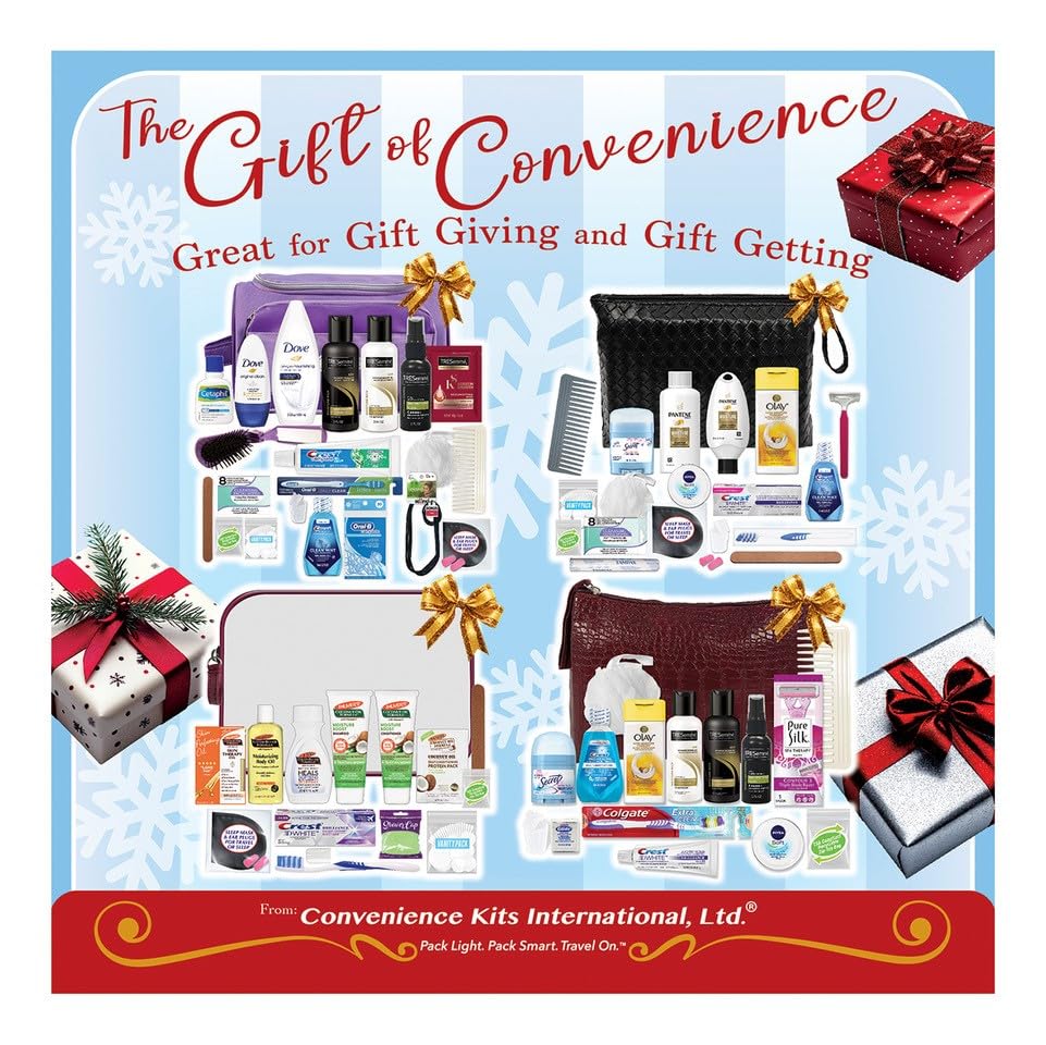 Convenience Kits International Women’s Premium 20-Piece Kit with Travel Size TSA Compliant Essentials in Stylish Cosmetic Bag