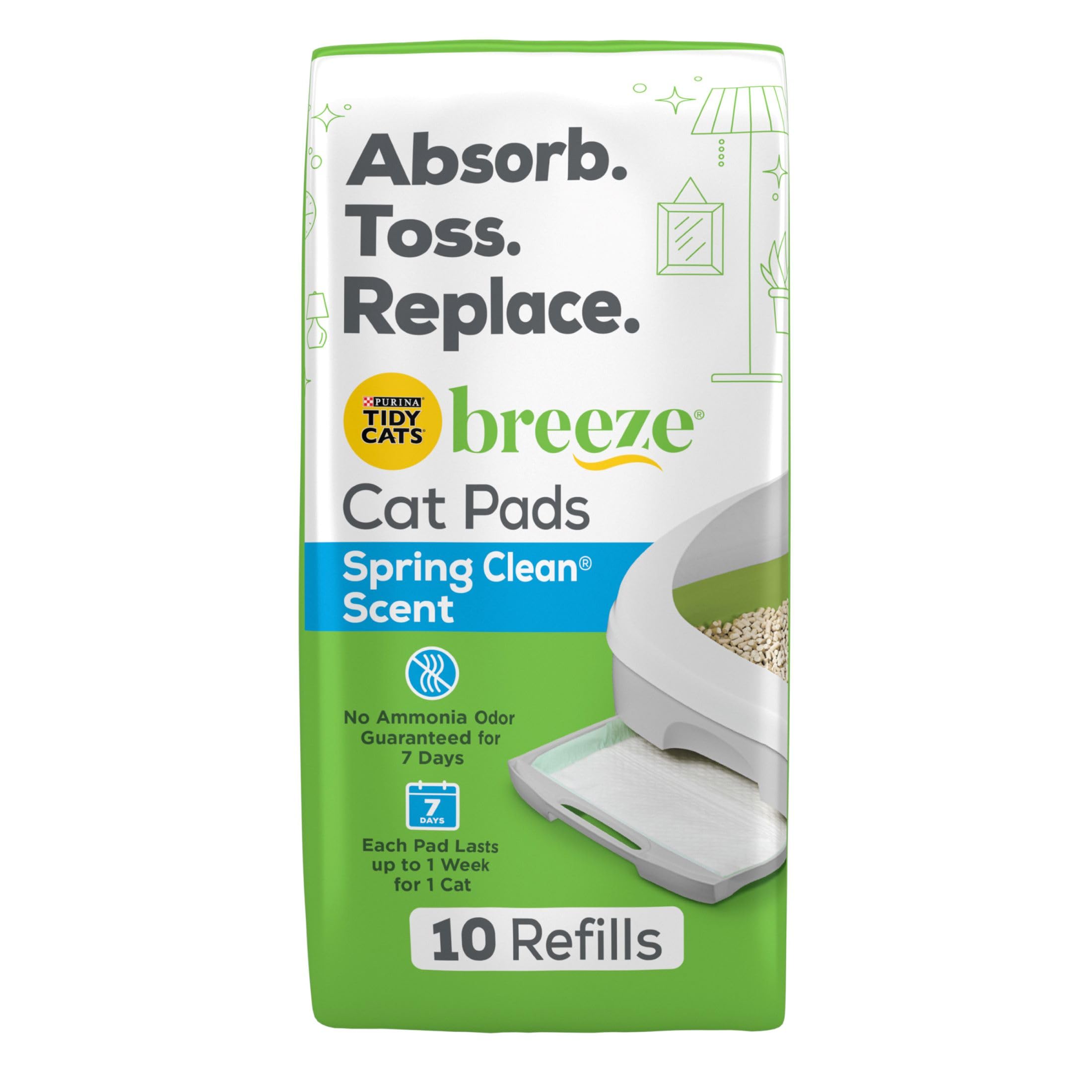 Purina Tidy Cats Breeze Litter System Cat Pad Refills 10ct. Pack Tidy Cats Cat Litter Pads - 10 ct. Pouch