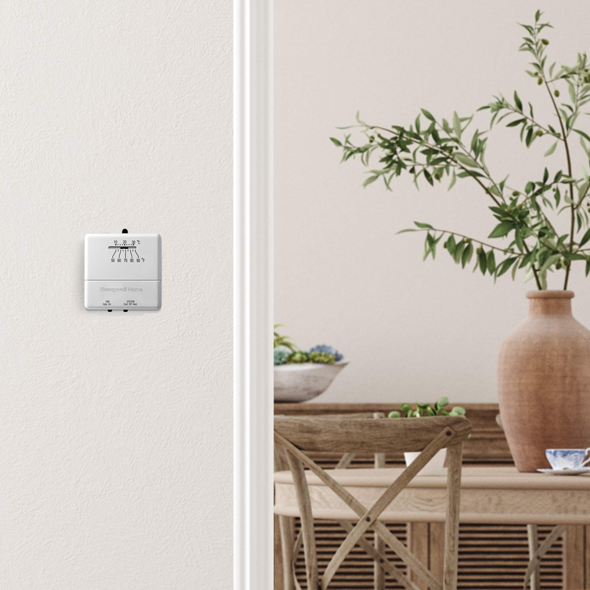 Honeywell Home CT33A1009/E1 CT33A Economy Millivolt Non-Programmable Thermostat, White