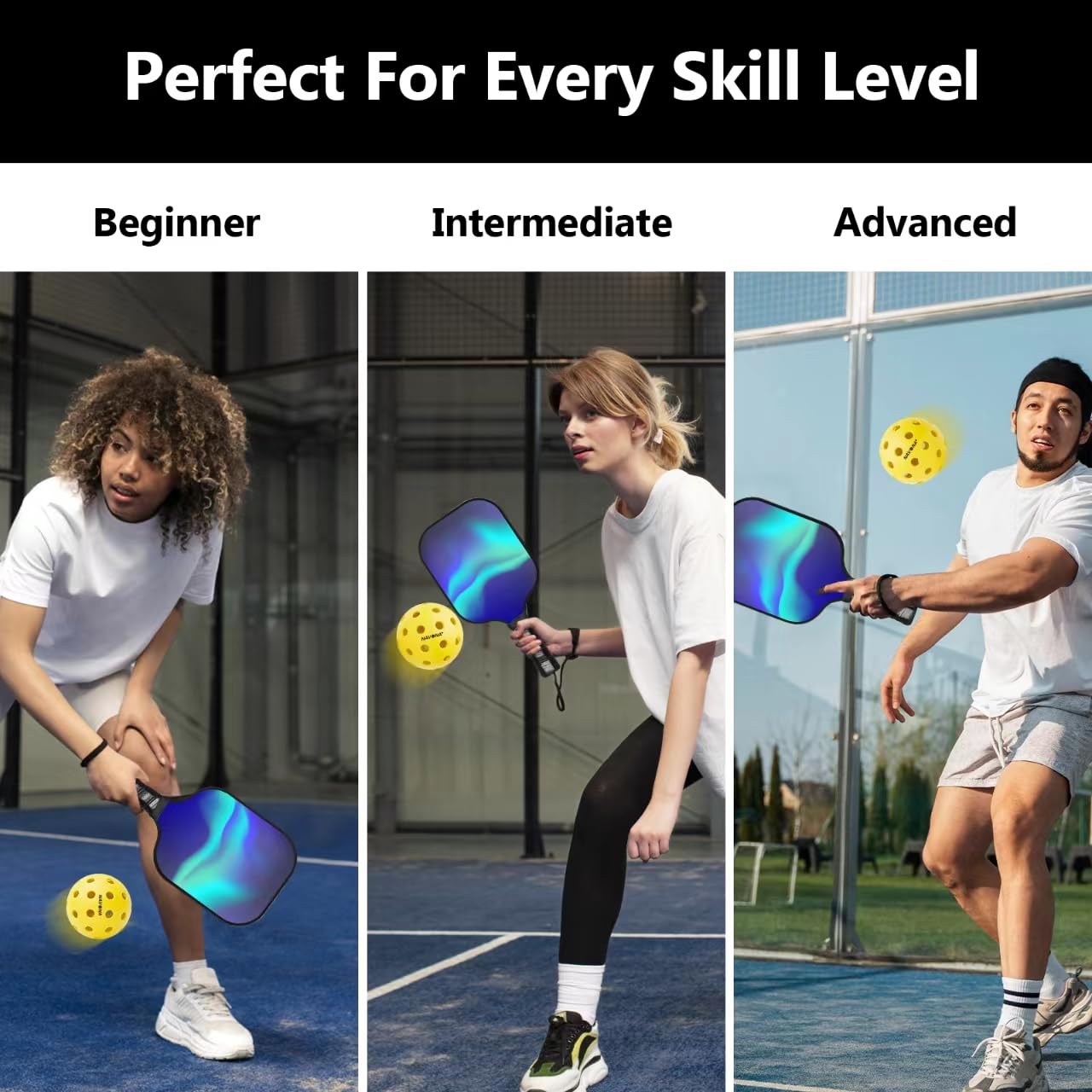 Navona 4 Pack Premium 40-Holes Outdoor Pickleball Balls, Meet USAPA Official Requirement, Perfectly Balanced, High Bounce True Flight, Durable Outdoor or Indoor Pickleball Set