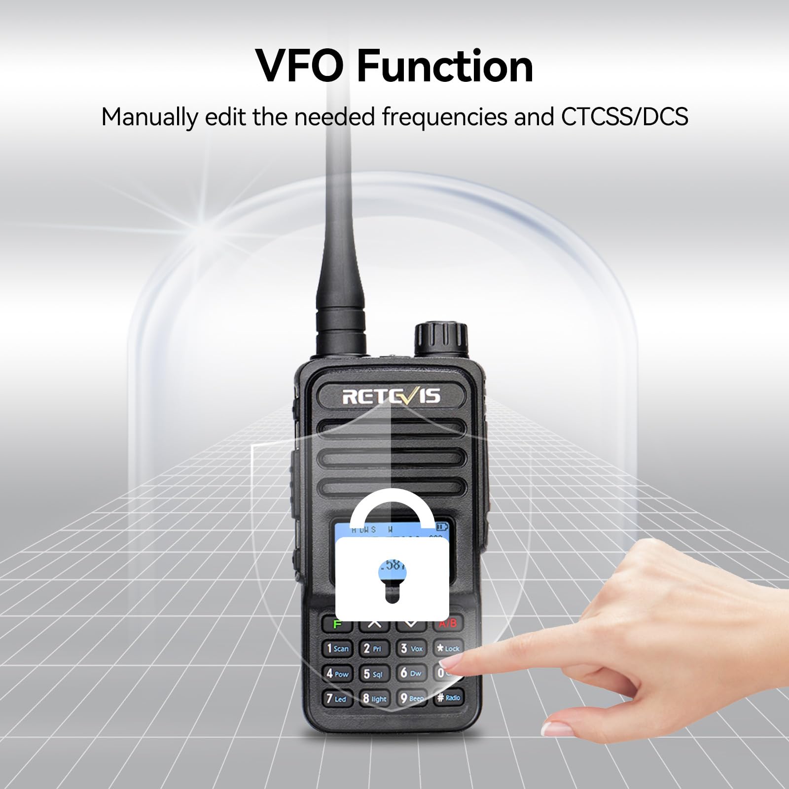 Retevis RT85 Ham Radios Long Range,Rechargeable Walkie Talkies,High Power,Built in VFO,DTMF,VOX,Emergency Alarm,Flashlight,Dual Band Radio for Family Survival Gear Camping Hunting (2 Pack)