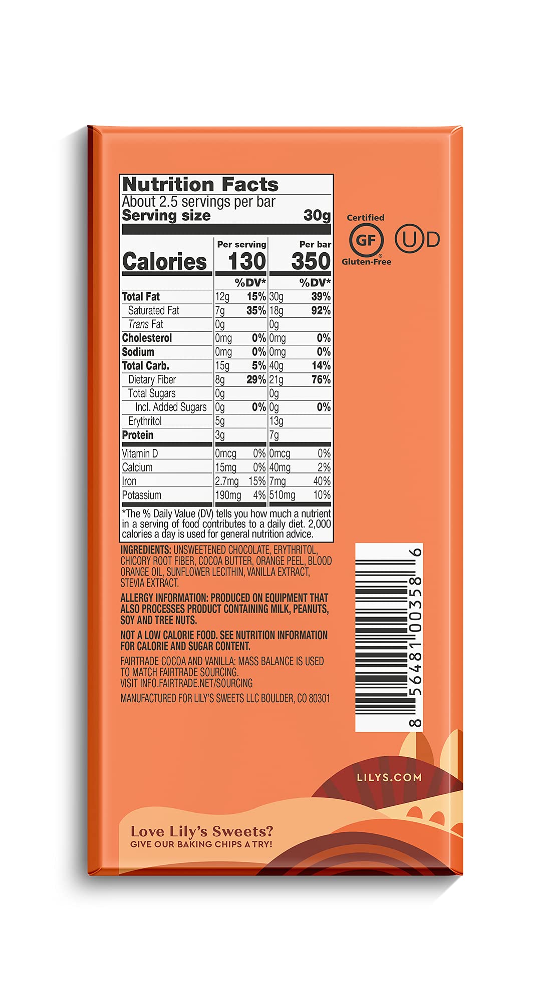 Variety 70% Dark Chocolate Bar Sampler by Lily's | Stevia Sweetened, No Added Sugar, Low-Carb, Keto Friendly | 70% Cocoa | Fair Trade, Gluten-Free & Non-GMO | 2.8 ounce, 4-Pack