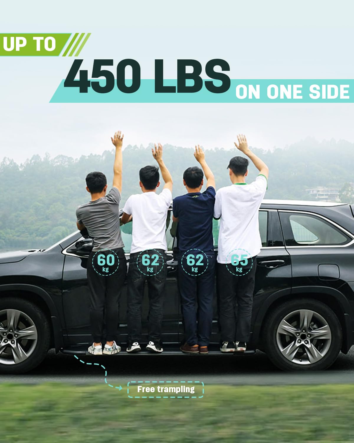 SCITOO Nerf Bar Running Board Side Step Fit for 2007-2013 For BMW X5 Crew Cab Plastic 30% Aluminum Alloy 40% Iron 30% Rock Sliders