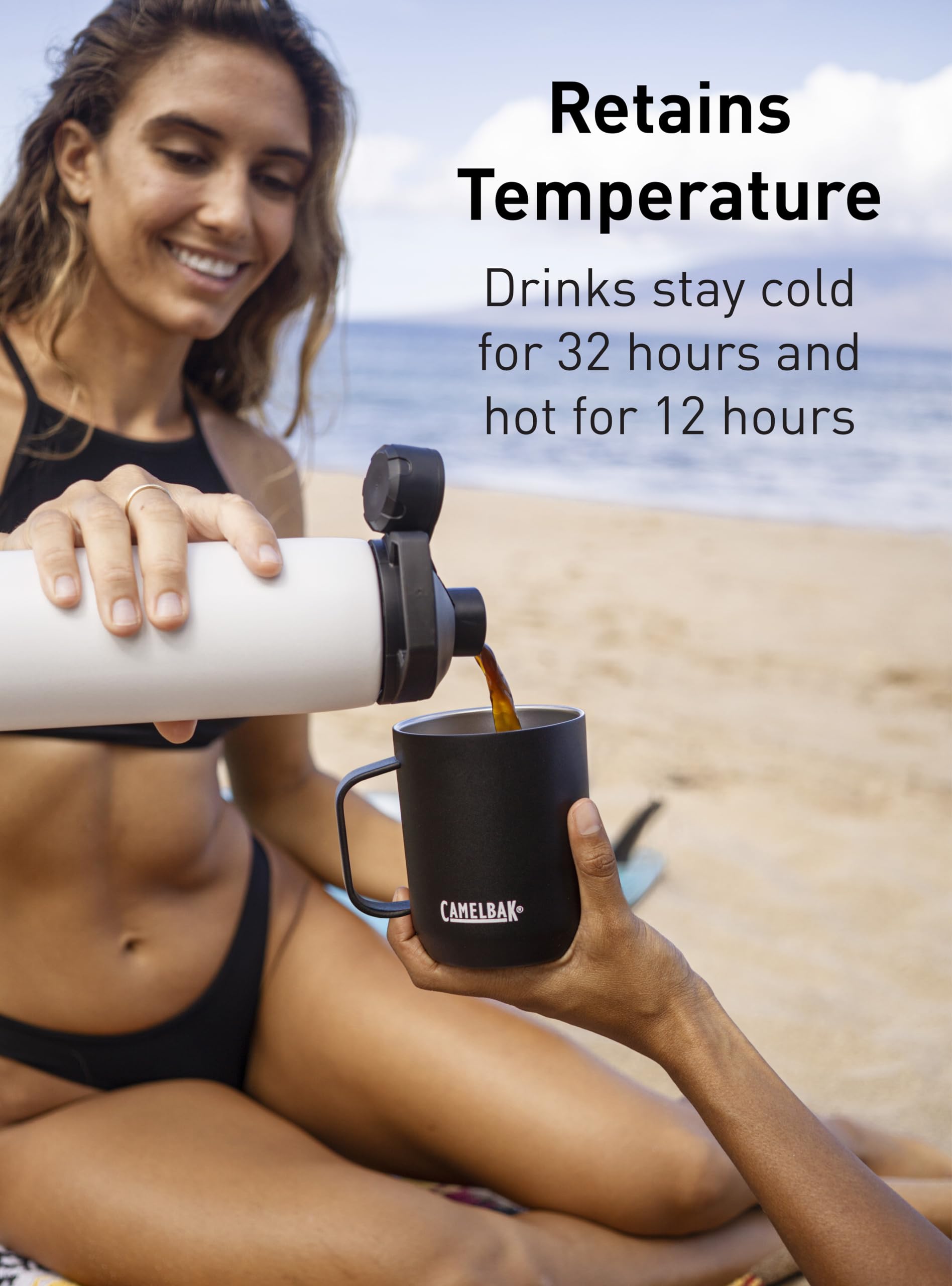 CamelBak Chute Mag 20oz Vacuum Insulated Stainless Steel Water Bottle, White
