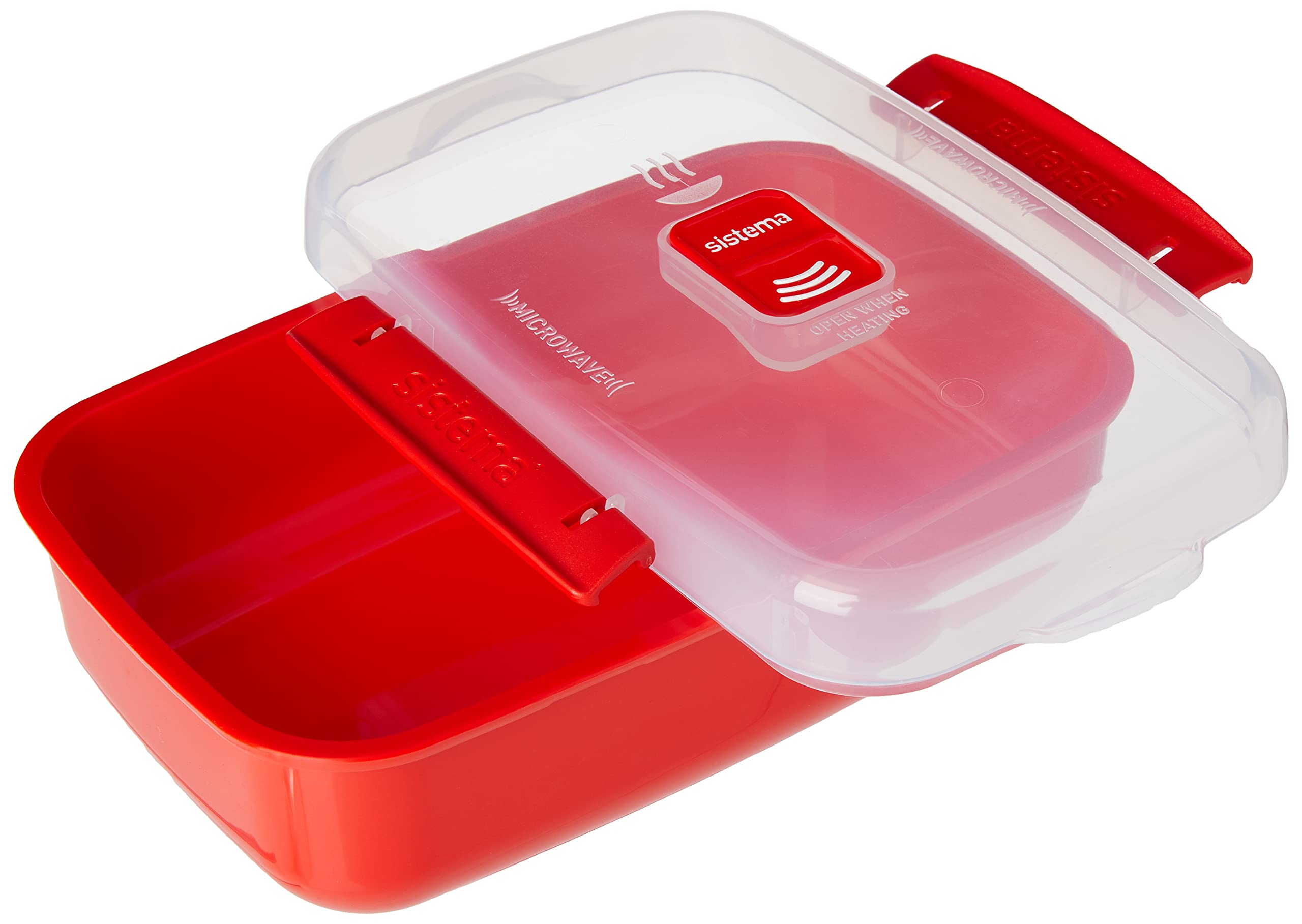 Sistema Microwave Food Storage Containers with Steam Release Vent, Dishwasher Safe Red