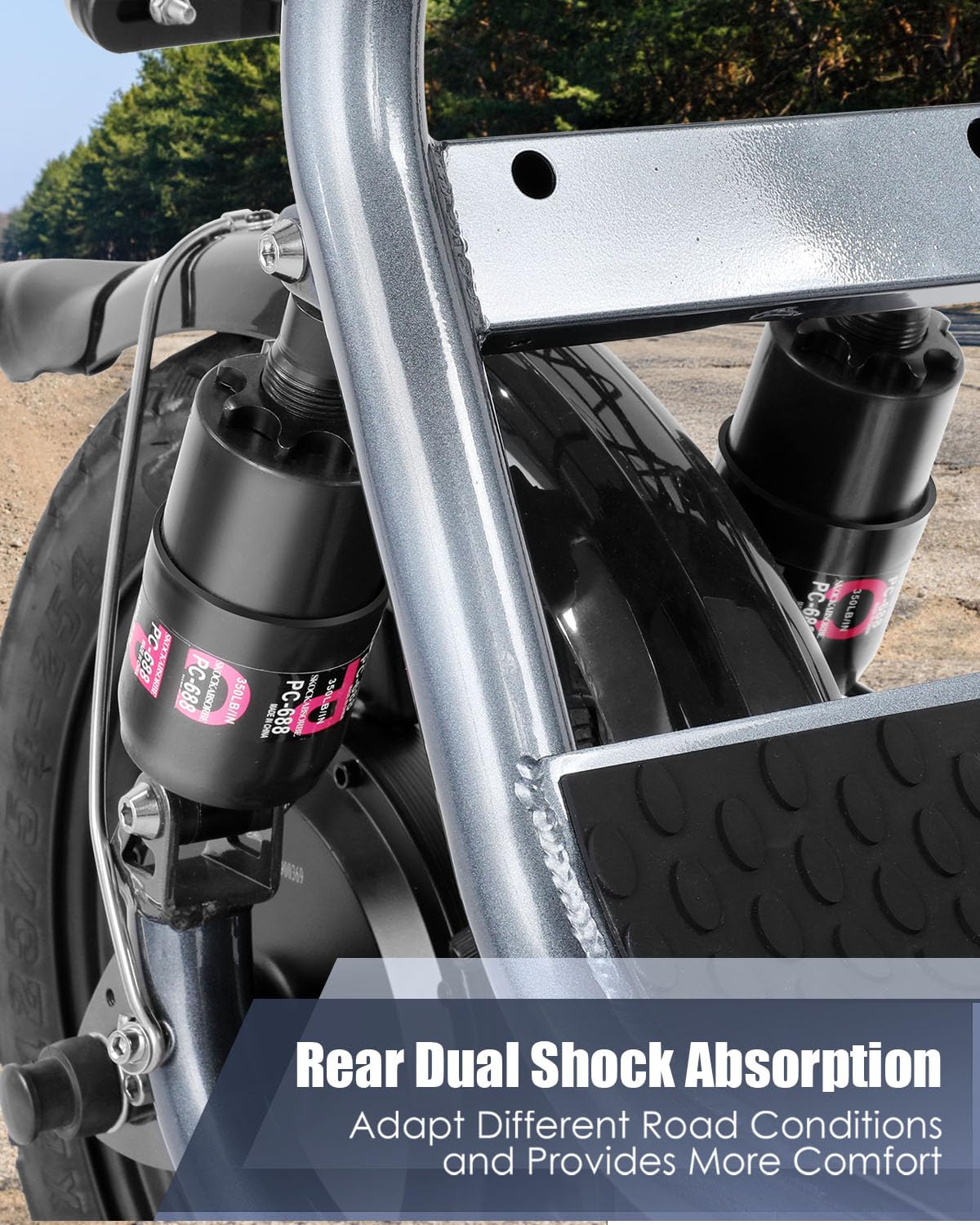 Caroma Peak 800W Electric Scooter with Seat for Adults, 14" Fat Tire Electric Scooter Adults, 374Wh Battery up to 25Miles&20MPH