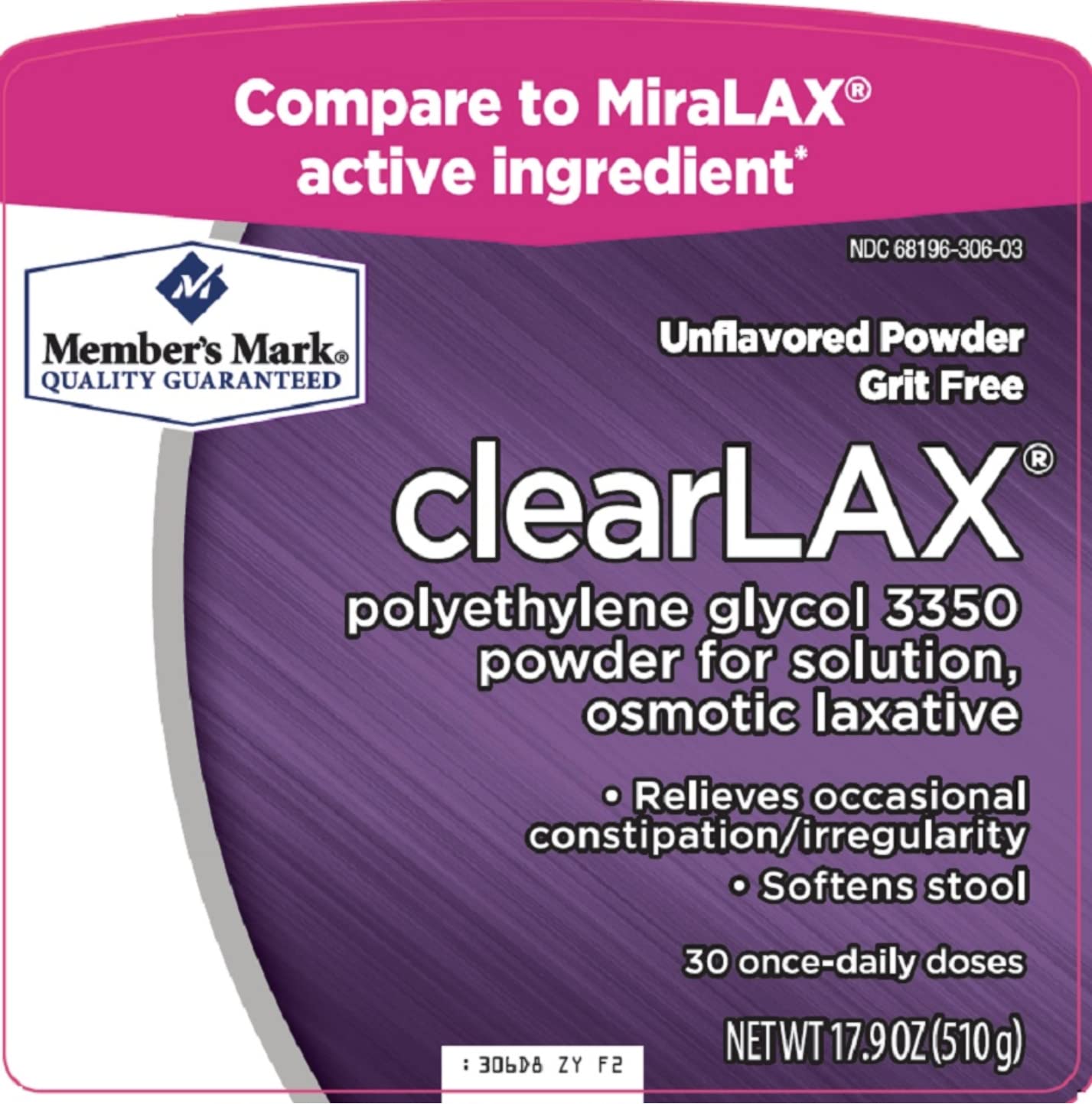 Member's Mark Clearlax 2 Pack 17.9-Ounces each
