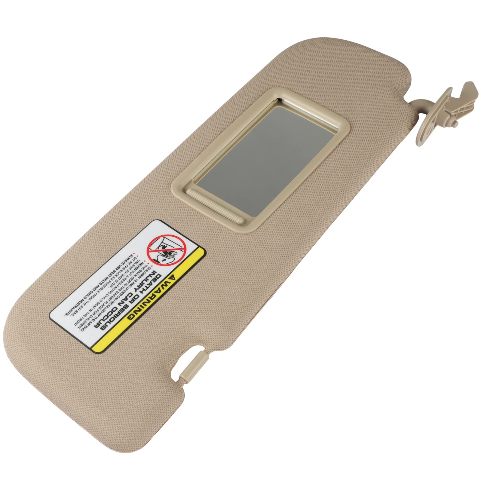 SCITOO Left Driver Side Beige Car Sun Visor Assembly Replacement fit for 2011-2014 for Hyundai Elantra without Sunroof