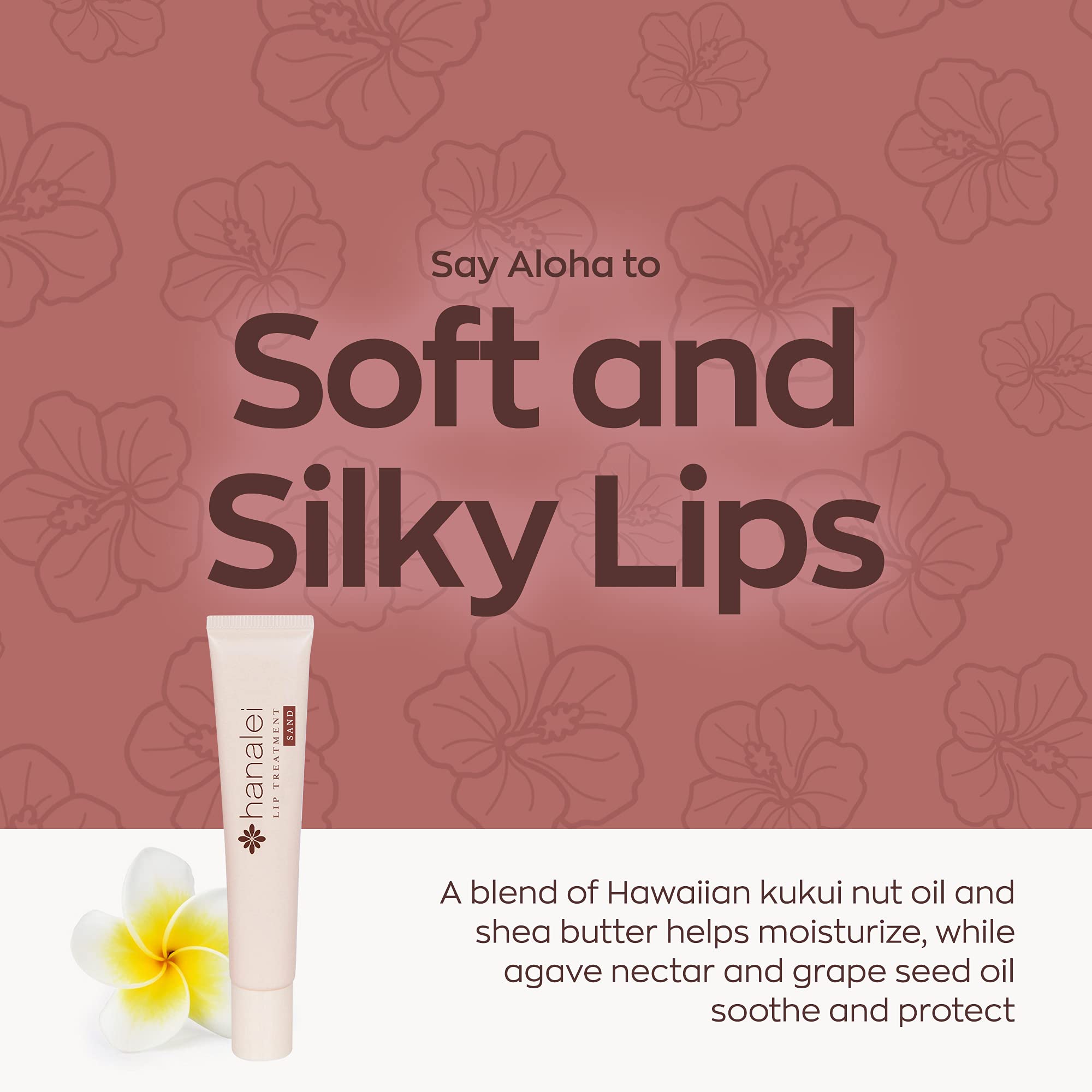 Hanalei Lip Treatment 2-Pack Bundle (Clear and Sand) | Made with Kukui Oil, Shea Butter, Agave, and Grapeseed Oil, Soothe Dry Lips (Cruelty free, Paraben free)