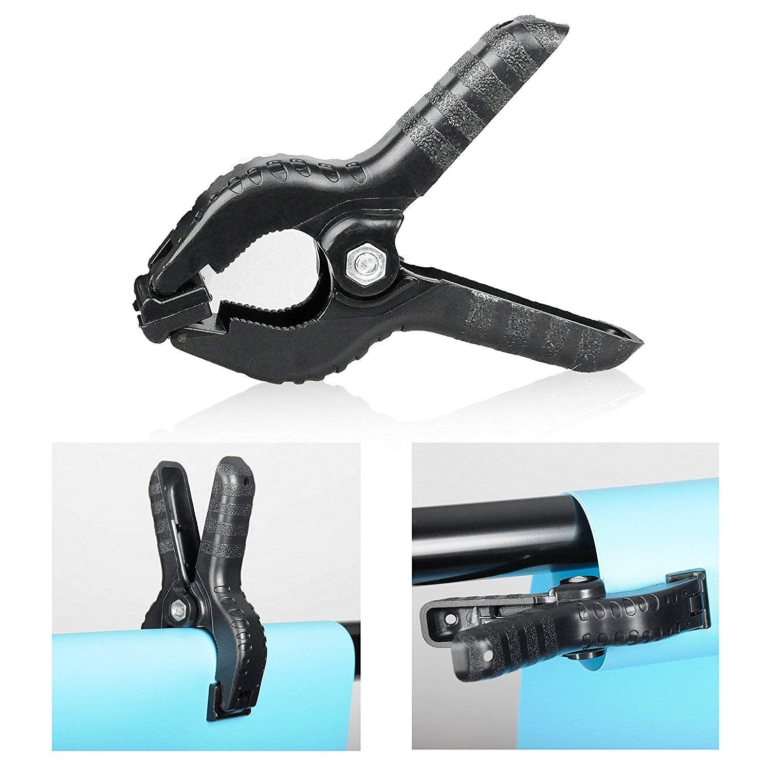 HYJ-INC 12ft x 10ft Photo Video Studio Heavy Duty Adjustable Photography Muslin Backdrop Stand Background Support System Kit with Carry Bag 4 Spring Clamps