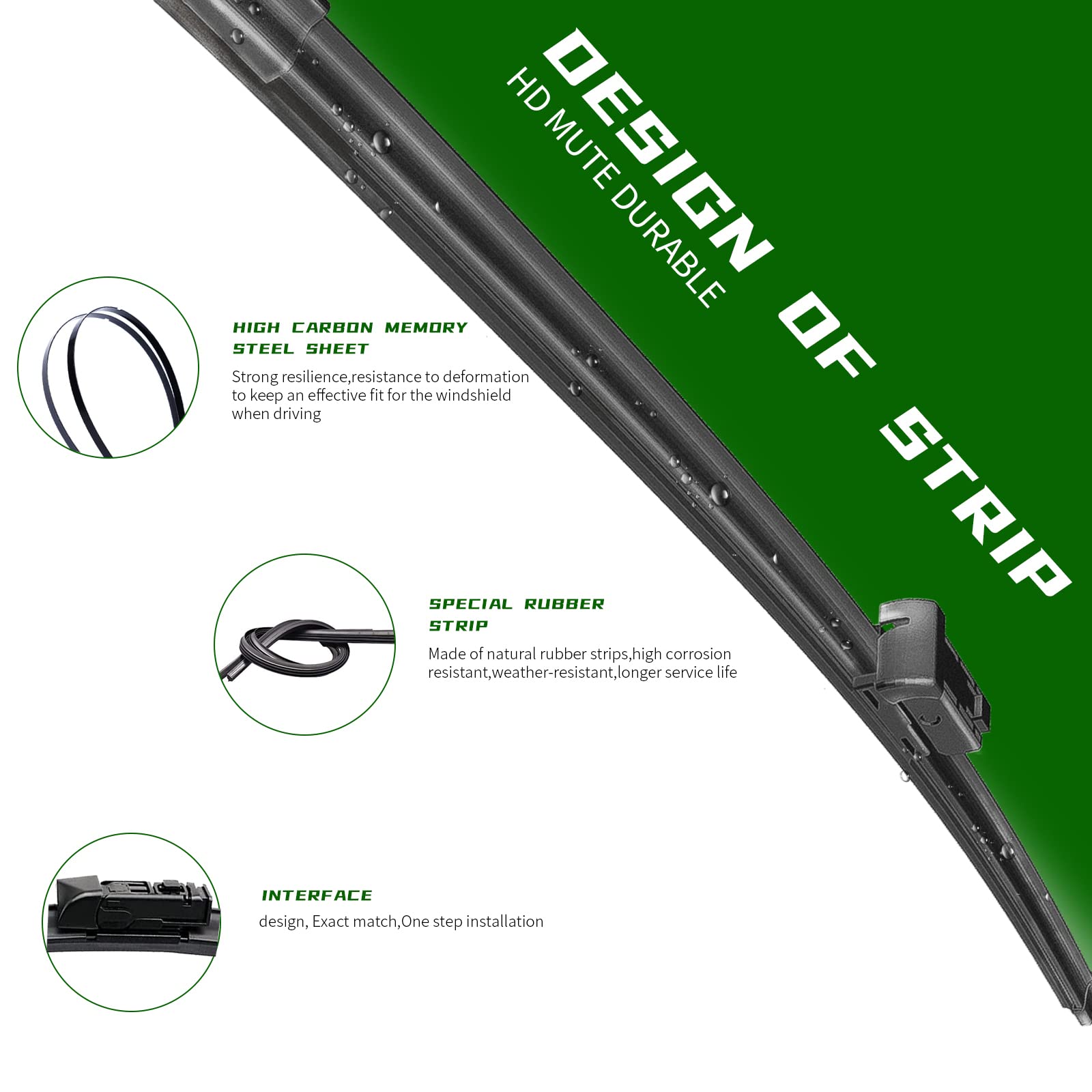 3 Factory Wiper Blades Replacement for TOYOTA C-HR CHR 2016-2021 Original Equipment Windshield Window Wiper Blades Set - 26"/16"/14"(Set of 3)