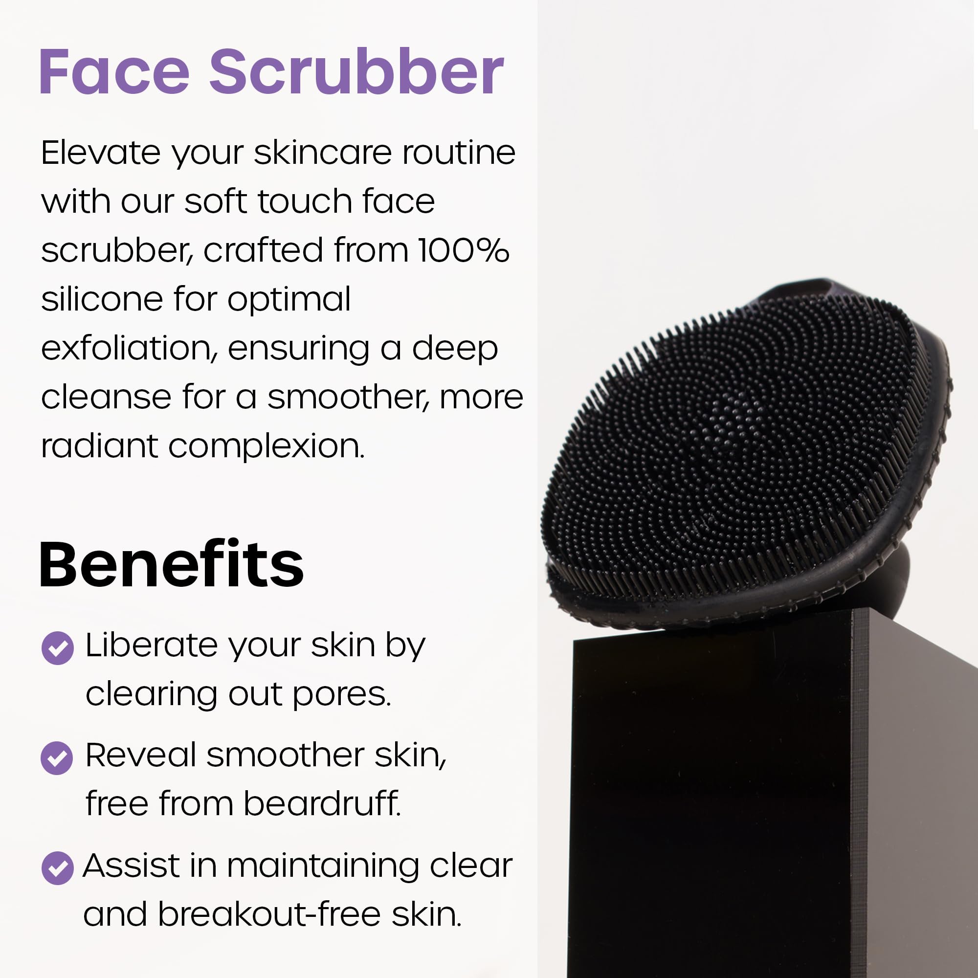 The Man Face Scrubber - Silicone Face Scrubber for Men, Gentle Exfoliating Face Massager, Flex Face Brush for Men, Removes Dead & Dry Skin, Face & Skin Care Scrub, Shower Facial Cleansing Brush