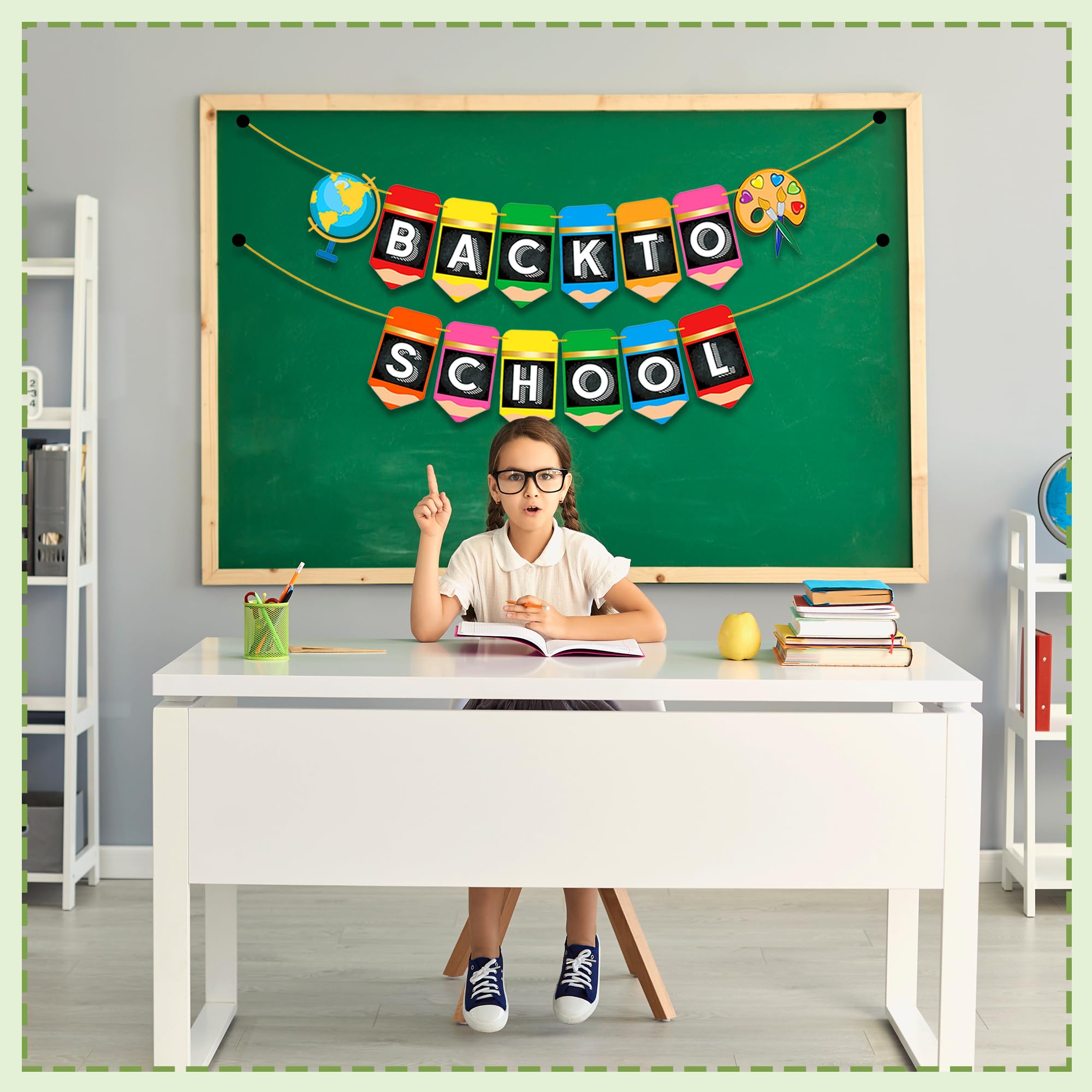 Back to School Banner Decorations - 2 Strings 10 Feet, No DIY Welcome Back to School Banner Decor for Classroom Back To School Party Decorations, First Day of School Decorations