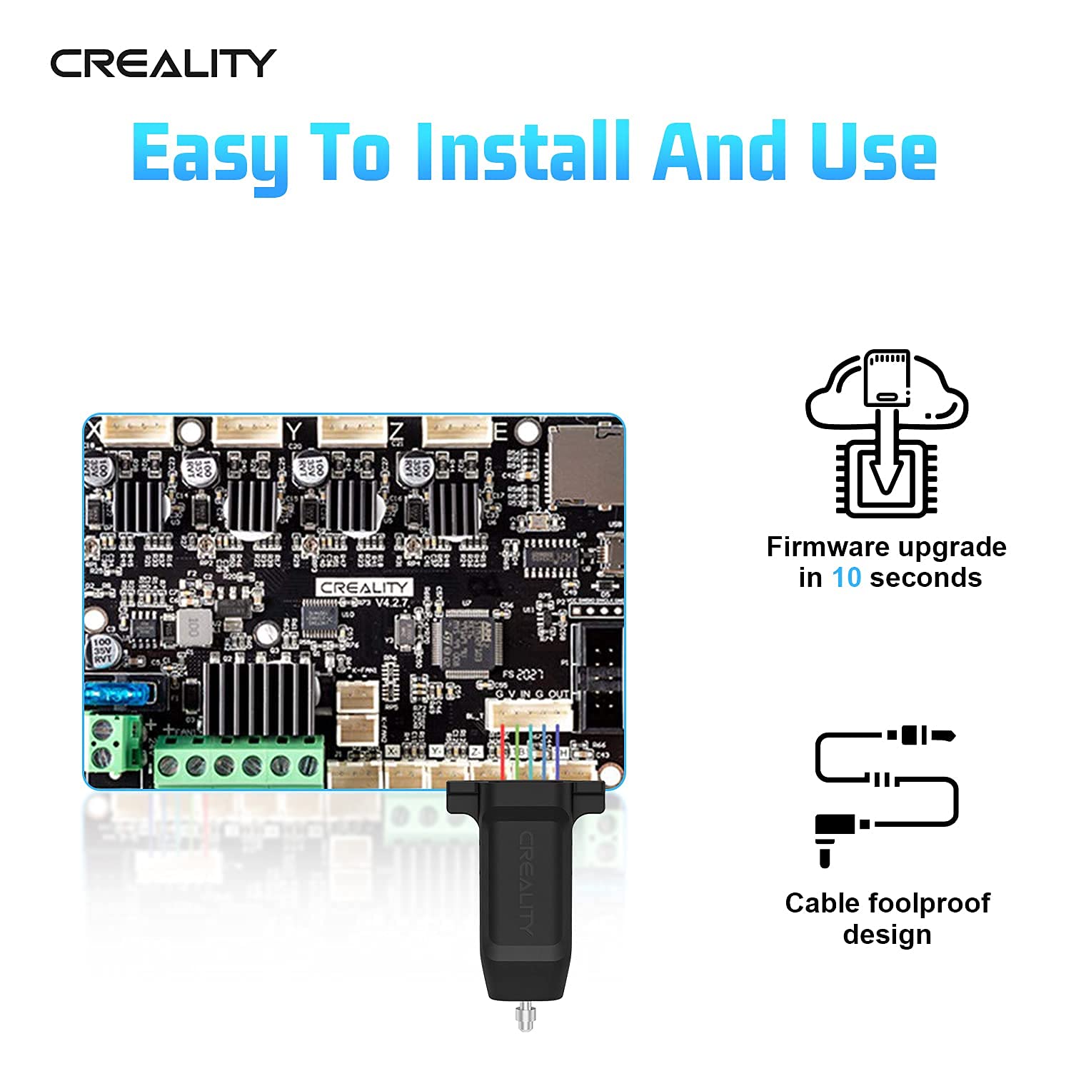 Creality CR Touch Auto Bed Leveling Sensor Kit for Ender 3 v2/ Ender 3/ Ender 3 Pro/Ender 5/Ender 5pro/CR10 for 32 Bit V4.2.2/V4.2.7 Mainboard 3D Printer