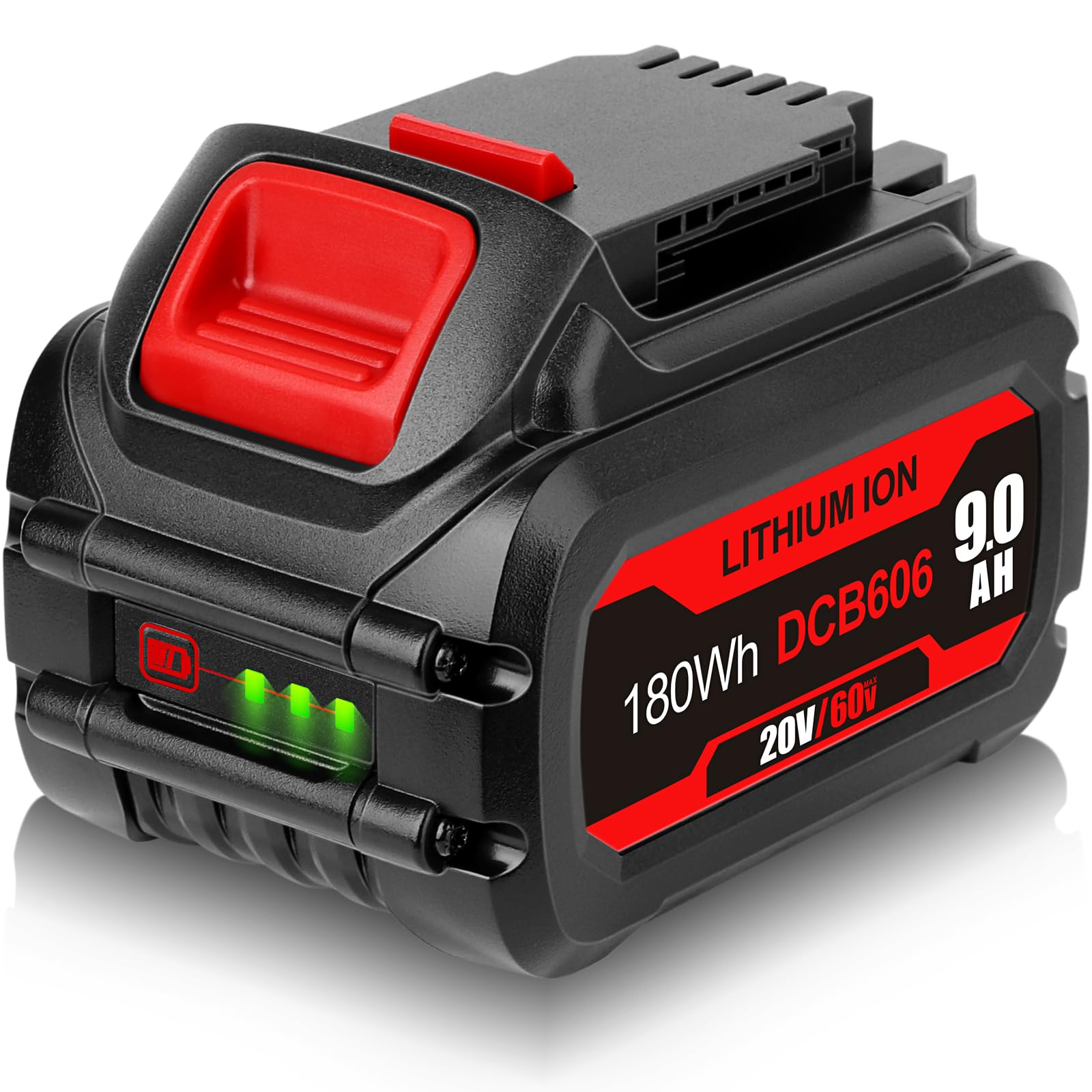 DSANKE DCB606 20V/60V 9.0Ah Battery Replace for DeWalt 60V Flexvolt Battery Compatible with DeWalt DCB606 DCB612 DCB606-2 DCB609 DCB609-2 DCB204 DCB205 DCB206 20V/60V/120V MAX Cordless Power Tools