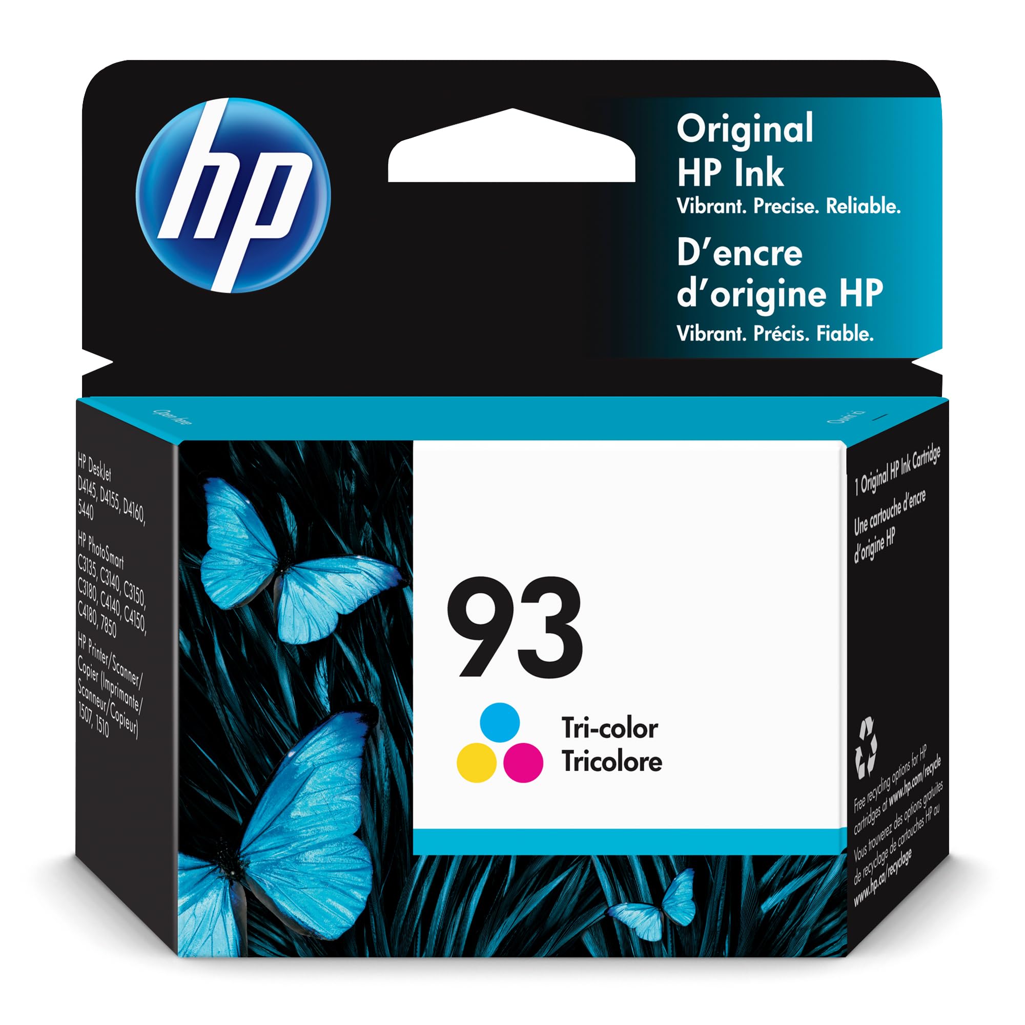HP 93 Tri-color Ink Cartridge | Works with HP DeskJet D4100, 5440; HP PhotoSmart C3100, C4100, 7850; HP PSC 1500 Series | C9361WN, 1 Pack