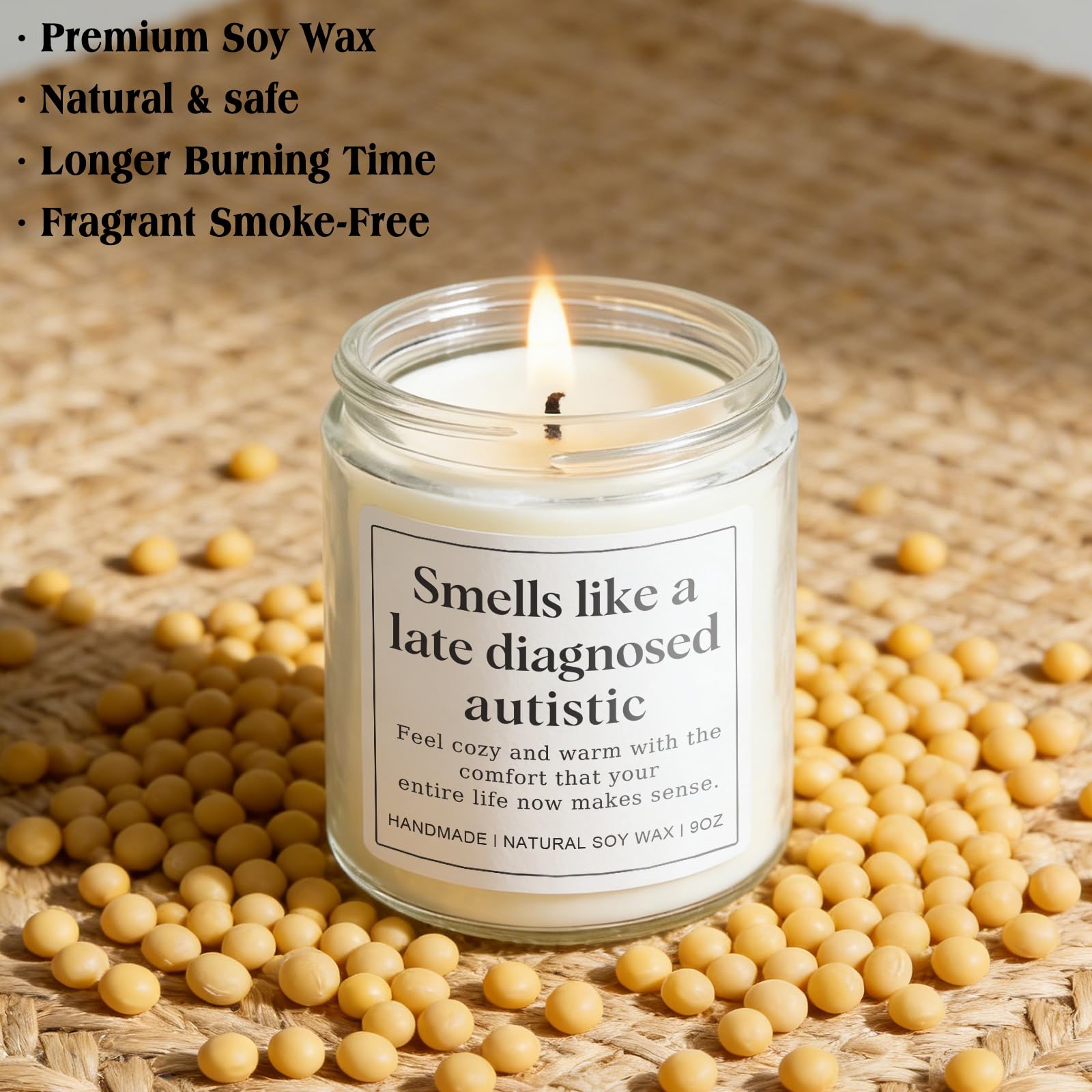RIZOOCE Autism Sensory Products for Adults, Best Gifts for Autistic Teenagers, Special Needs Teenager Gift, Unique Autistic Adult Must Have - Lavender Scented Candle