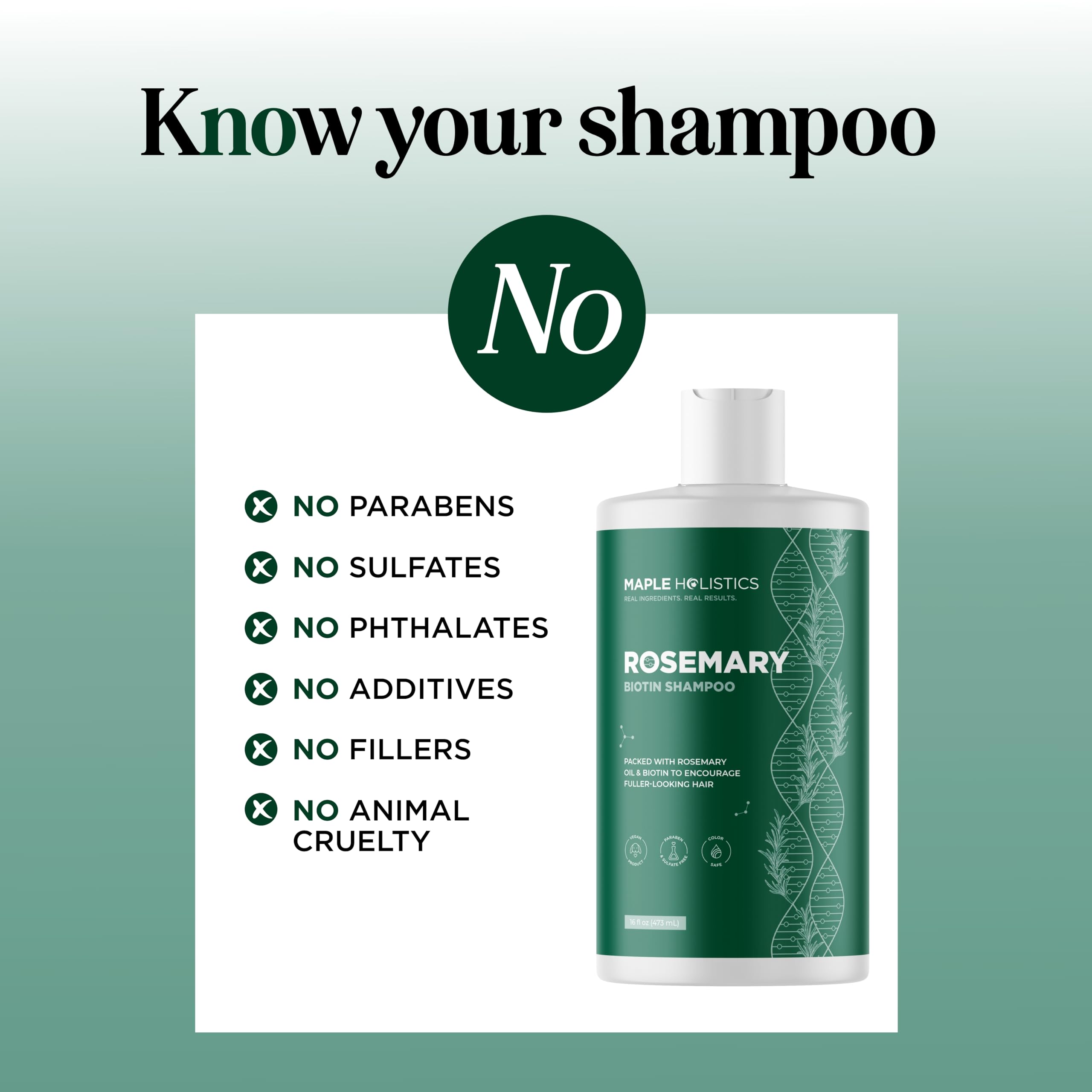 Volumizing Biotin and Rosemary Shampoo - Vegan Rosemary Biotin Shampoo for Thinning Hair for Women and Men with Nourishing B Vitamins & Tea Tree Oil - Paraben Silicone & Sulfate Free (16 Fl Oz)
