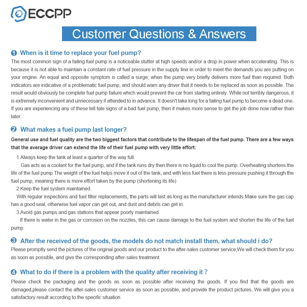 ECCPP Fuel Pump Replacement E2237S Compatible with Ford Vehicles - 4.2L 4.6L 5.4L, F-150 F150 1999-2003, F-250 F250 1999, F-150 Heritage 2004, Naturally Aspirated