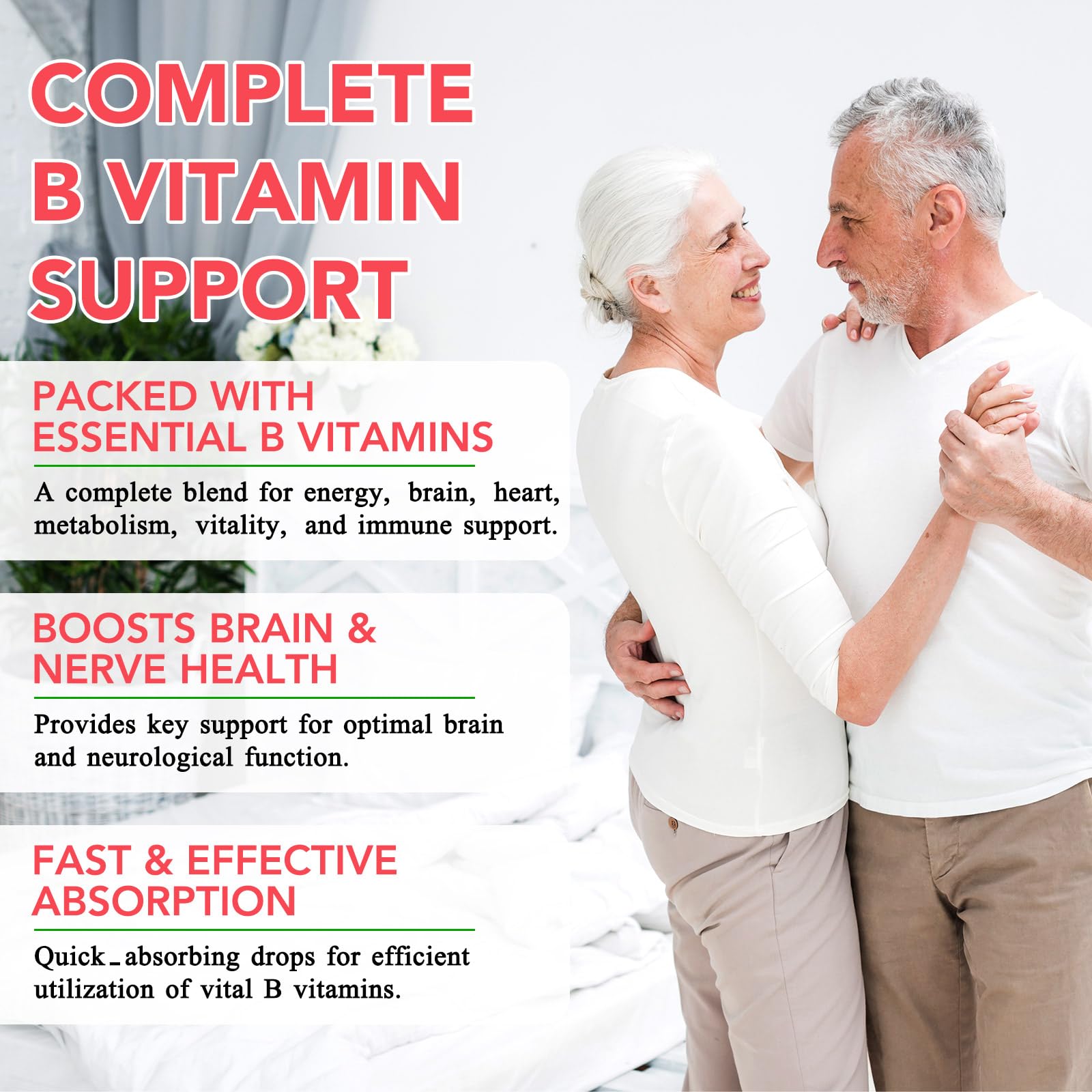 Organic Vitamin B Complex,Vitamin b Complex for Women, Vitamin B Complex Liquid, Vitamin B12 Methylcobalamin,Vitamin b6,B1,B9 for Metabolic Health Support, Vegan, Non-GMO, Gluten Free