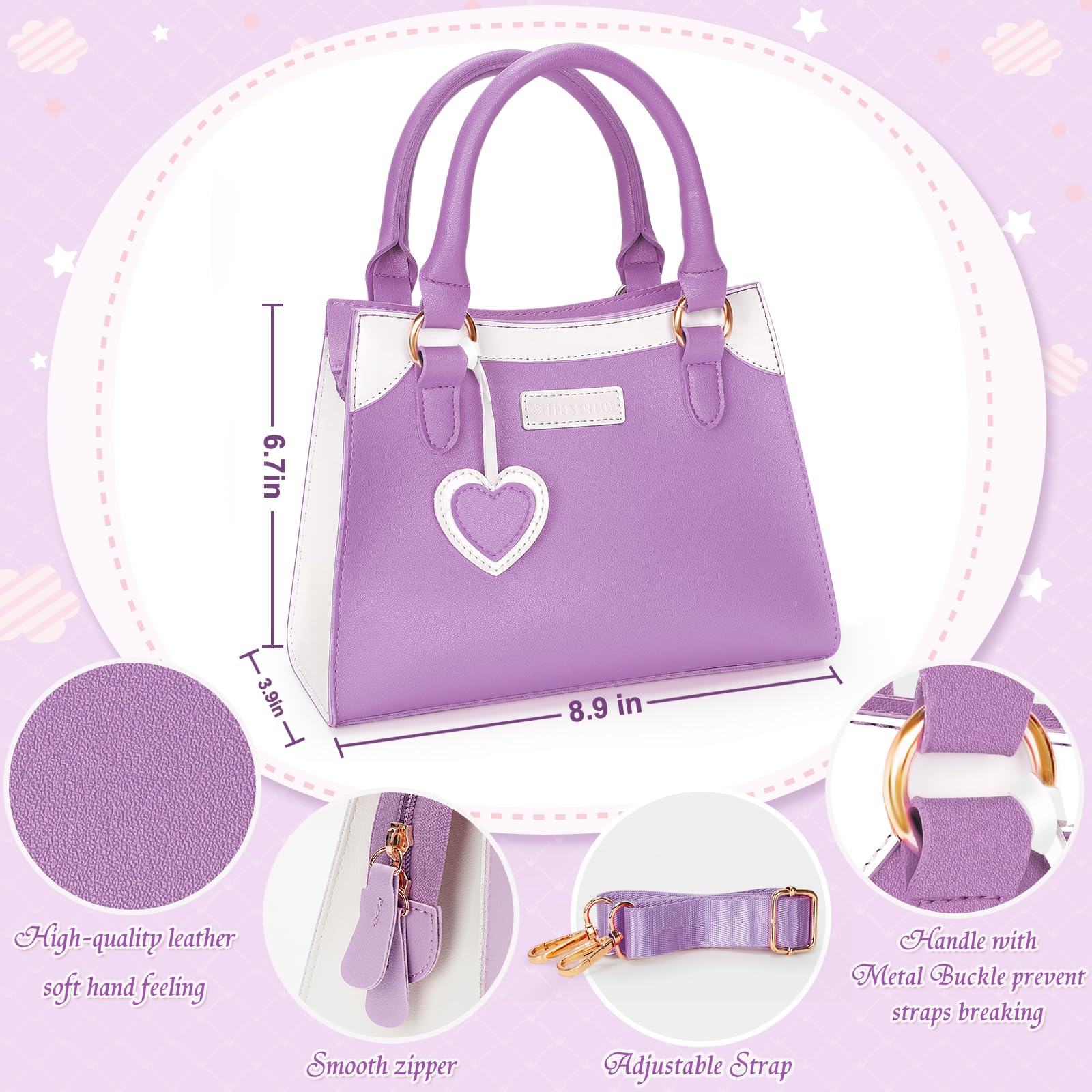 Officygnet Girls Toys for 3 4 5 6 7 8 Year Old - Princess Pretend Play Purse Toys for Little Girls, Toddler Purse with Accessories, Kids Toy Purse Birthday for Girls Ages 2-4 3-5 4-5 6-8 (Purple)