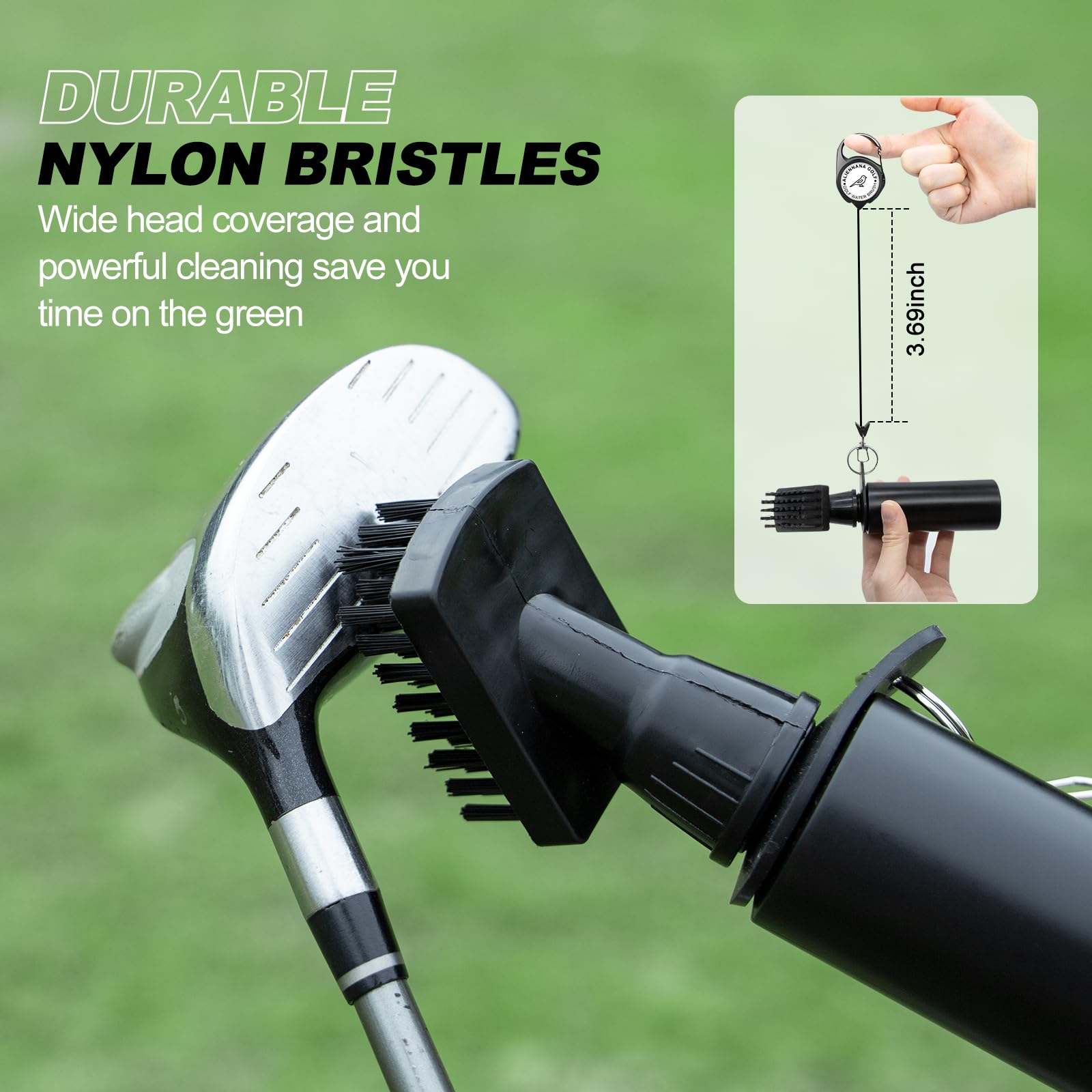 Golf Water Brush Pro Golf Club Cleaner Brush with Squeeze Water Bottle Holds 4 Ounces of Water - Golf Club Head Groove Cleaner, Golf Ball Cleaner, Shoe Brush, Golf Bag Accessories (1 Pack)