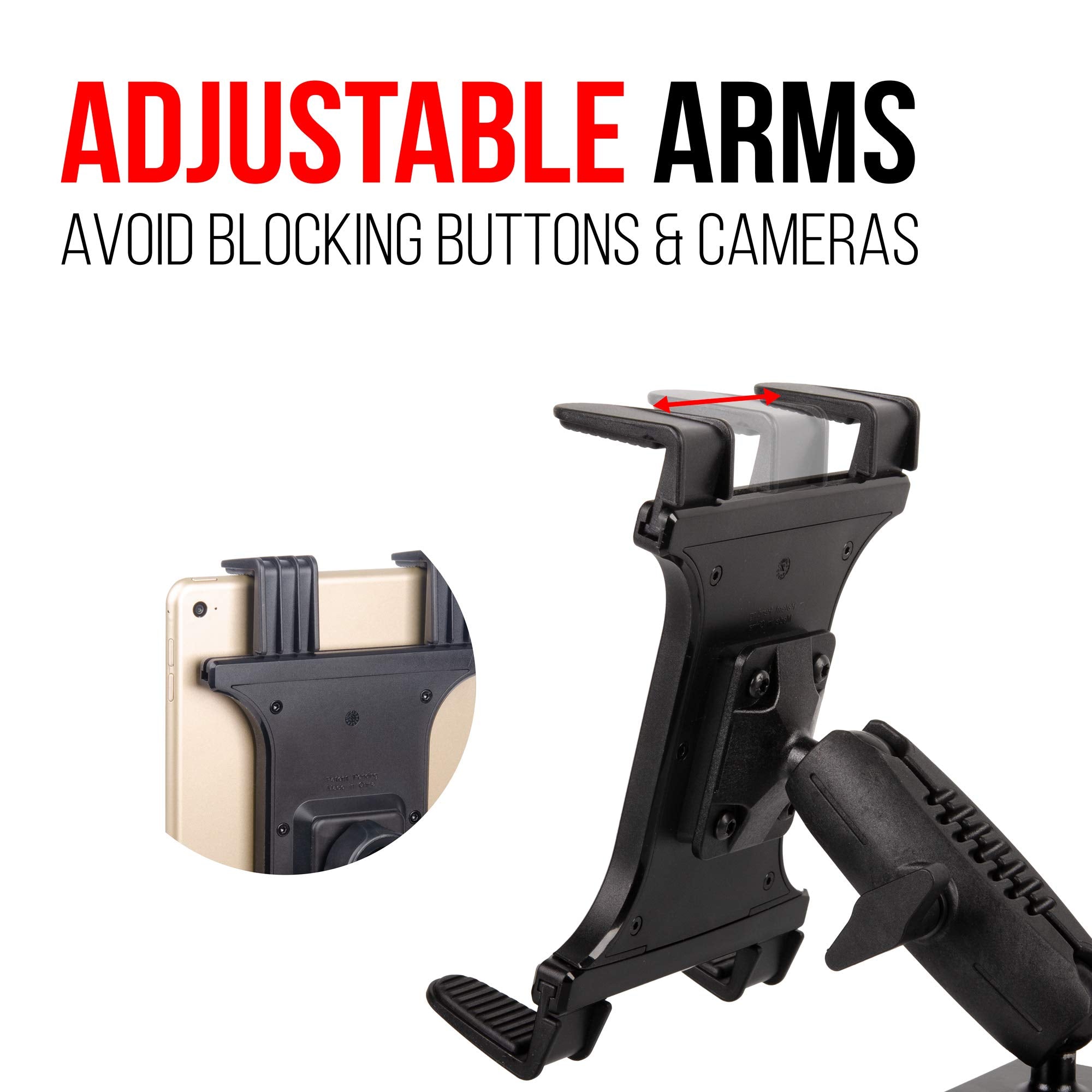Tackform Heavy Duty Commercial Grade Tablet Mount and ELD Holder 1" B-Sized Ball and Socket System Compatible with Samsung, iPad, and More
