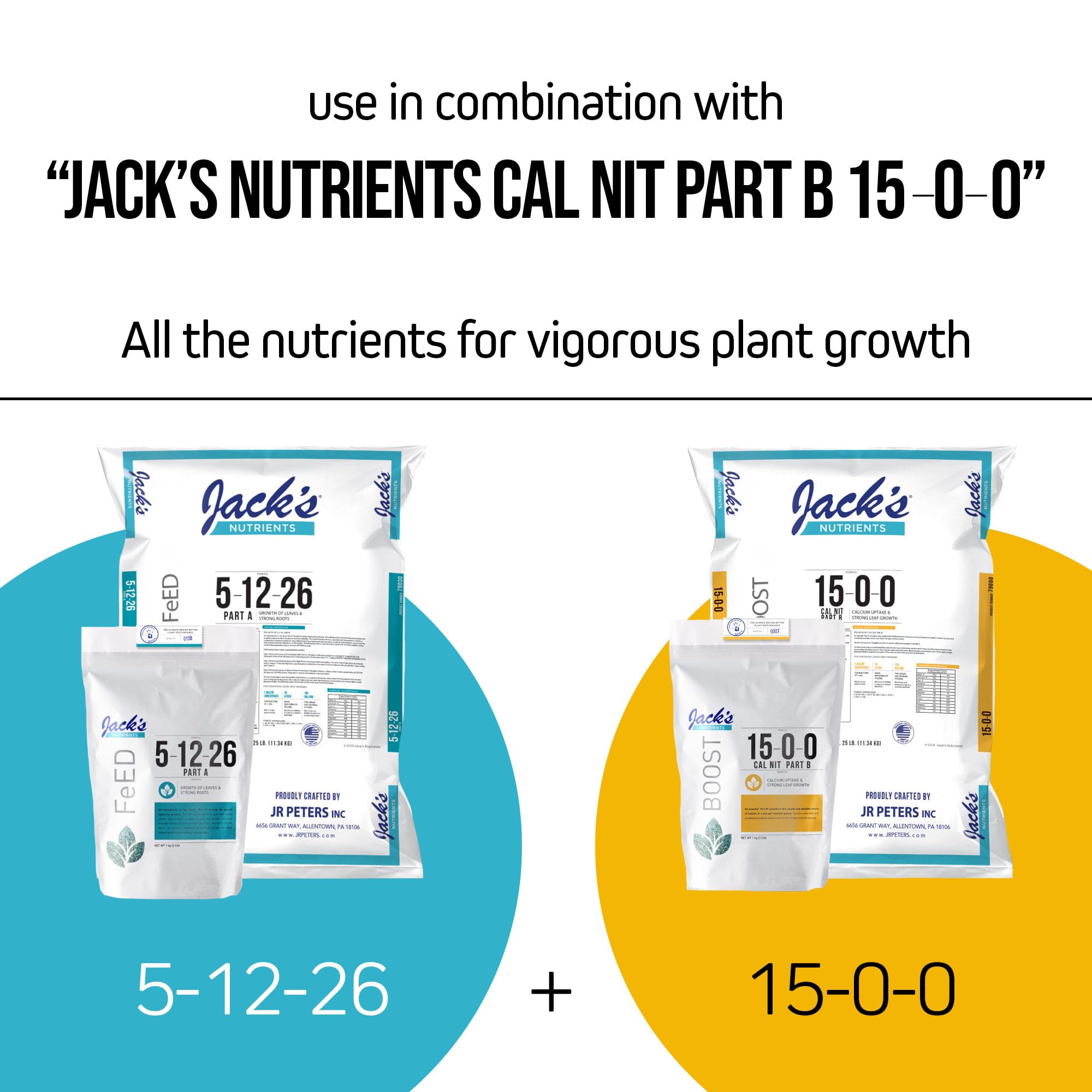 Jack's Classic Nutrients Hydroponic 5-12-26 Professional Fertilizer Part A, 25 lbs