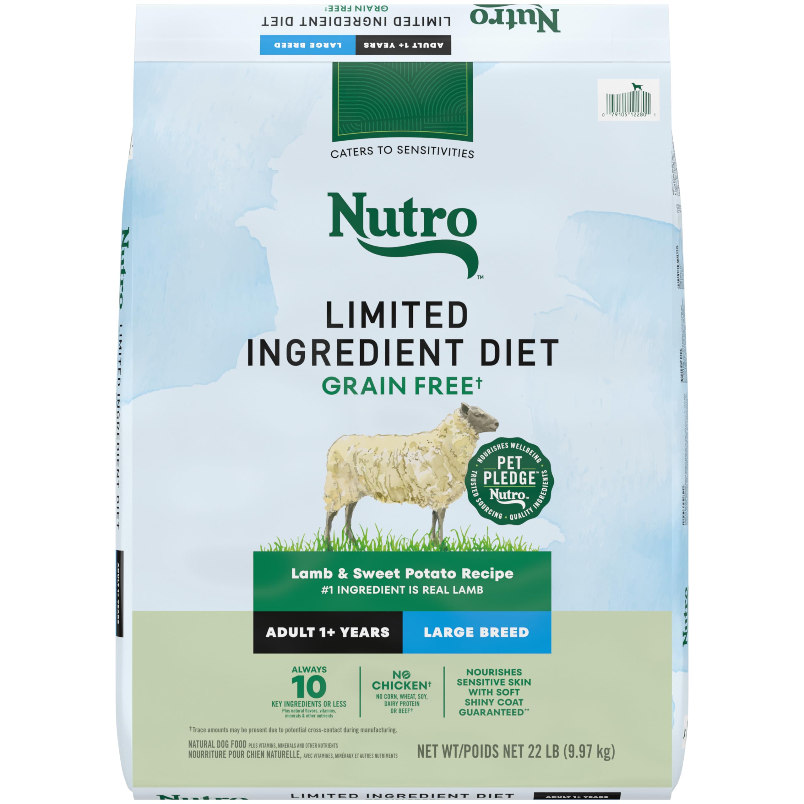 Nutro Limited Ingredient Diet Large Breed Adult Dry Dog Food, Lamb & Sweet Potato Recipe, 22 lbs.