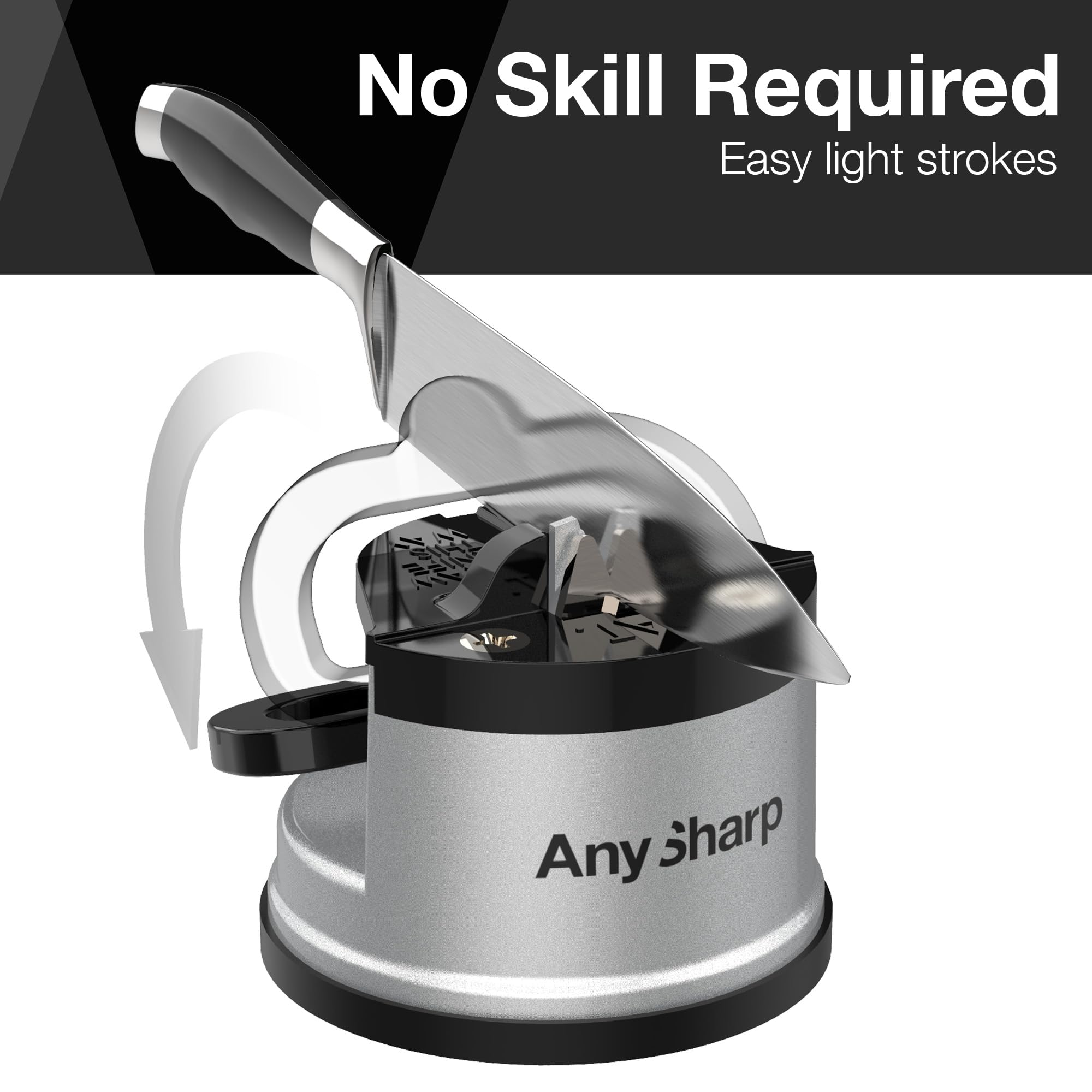 AnySharp Global Knife Sharpener, One Size, Silver