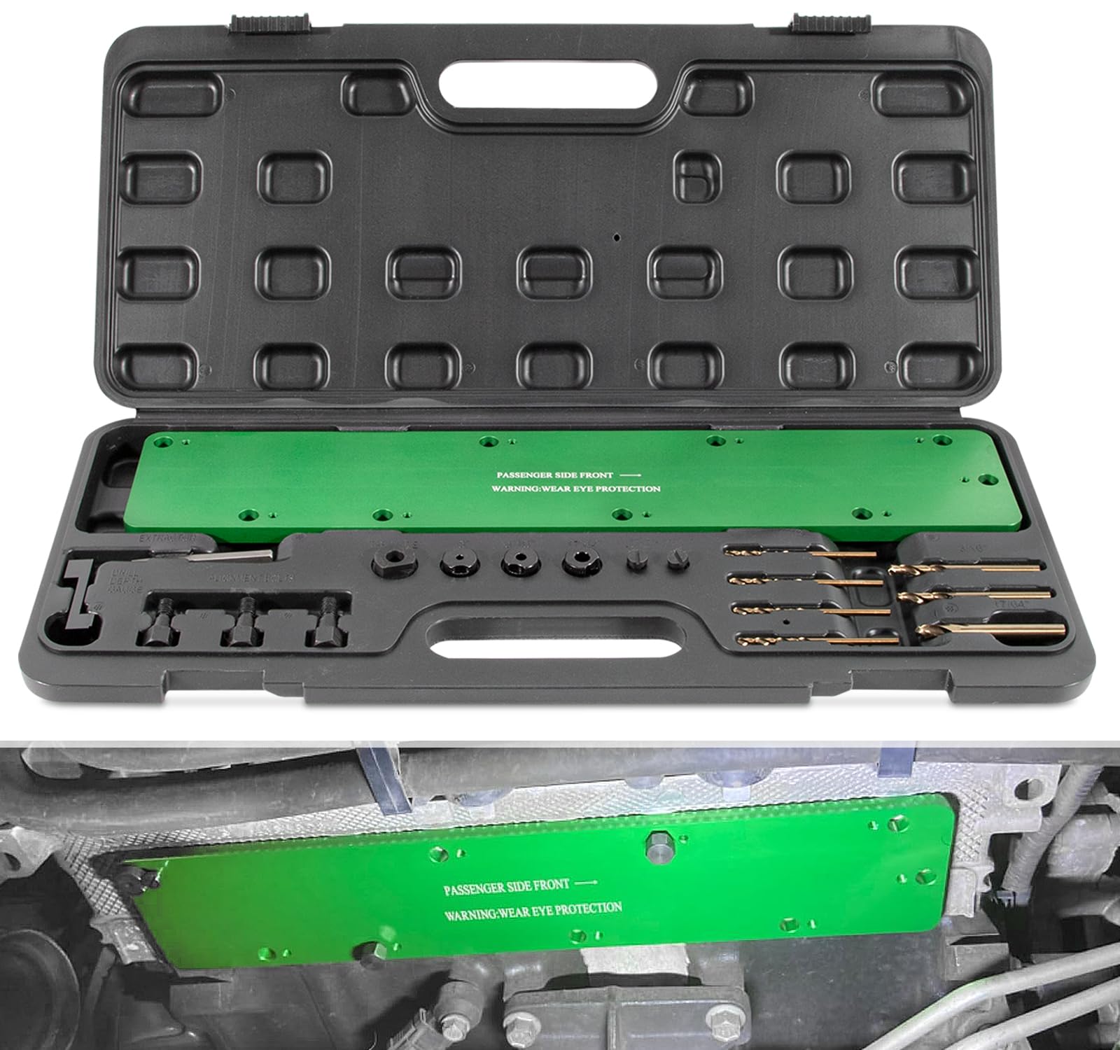 71500 Exhaust Manifold Bolt Stud Drill Template Removal Tool Set for Dodge 5.7L Hemi Motors, Remove Broken Exhaust Manifold Bolts Without Damage Cylinder Head