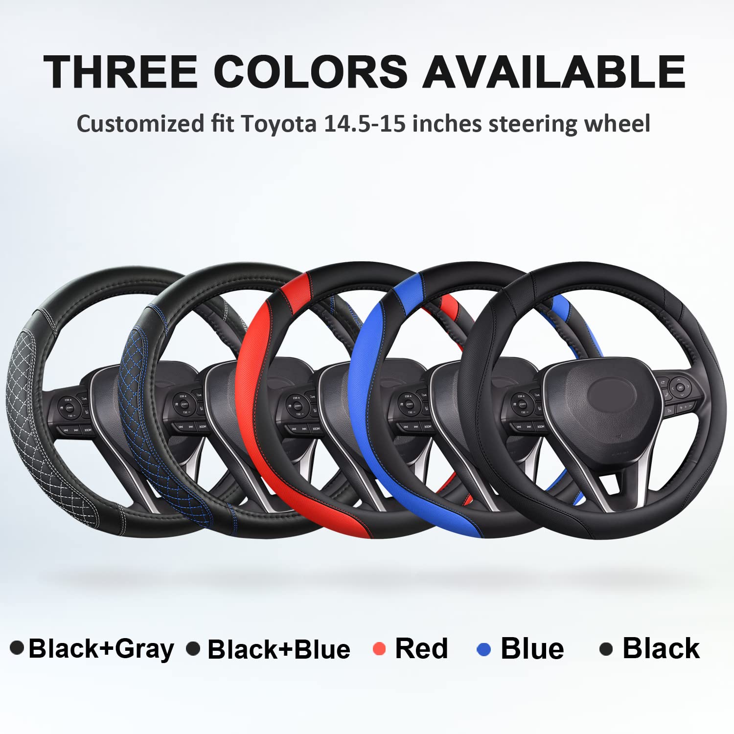 West Llama Customized Auto Car Steering Wheel Cover for Toyota (Black)