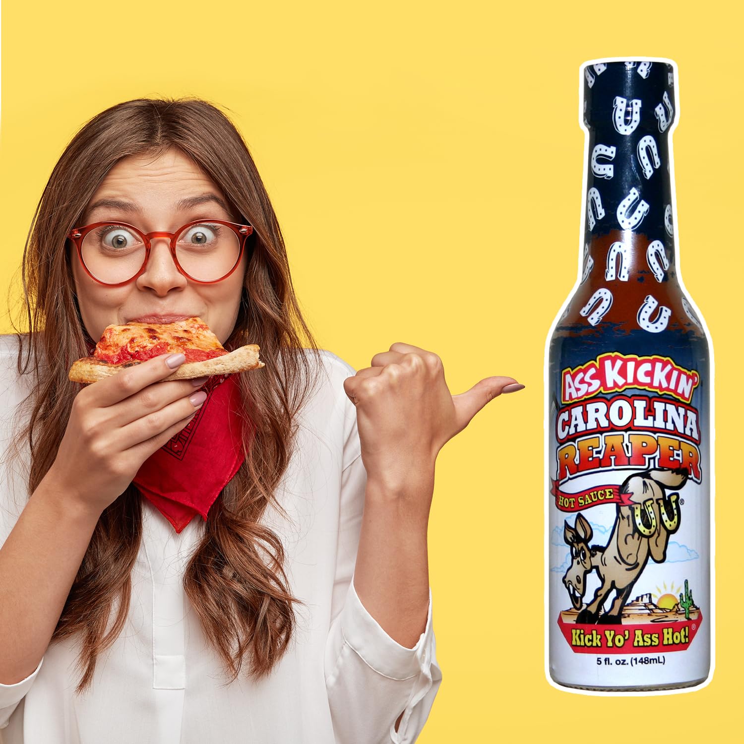 ASS KICKIN' Carolina Reaper Hot Sauce - 5 oz - Premium Gourmet Hot Sauce for Chicken Wings and Breakfast Burritos–Perfect Stocking Stuffers or Christmas Gifts for the hot sauce fan-Try if you Dare!