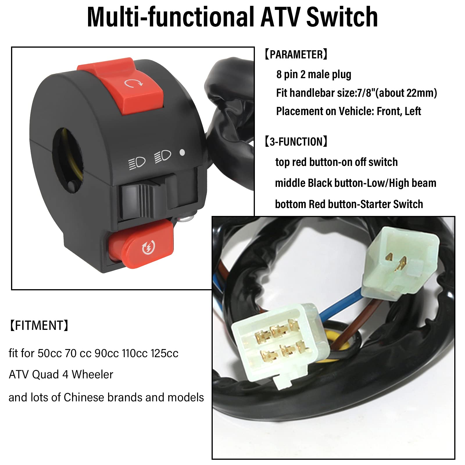 Complete Electrics Stator Coil CDI Wiring Harness for 4 Stroke ATV KLX 50cc 70cc 110cc 125cc-atv wiring harness