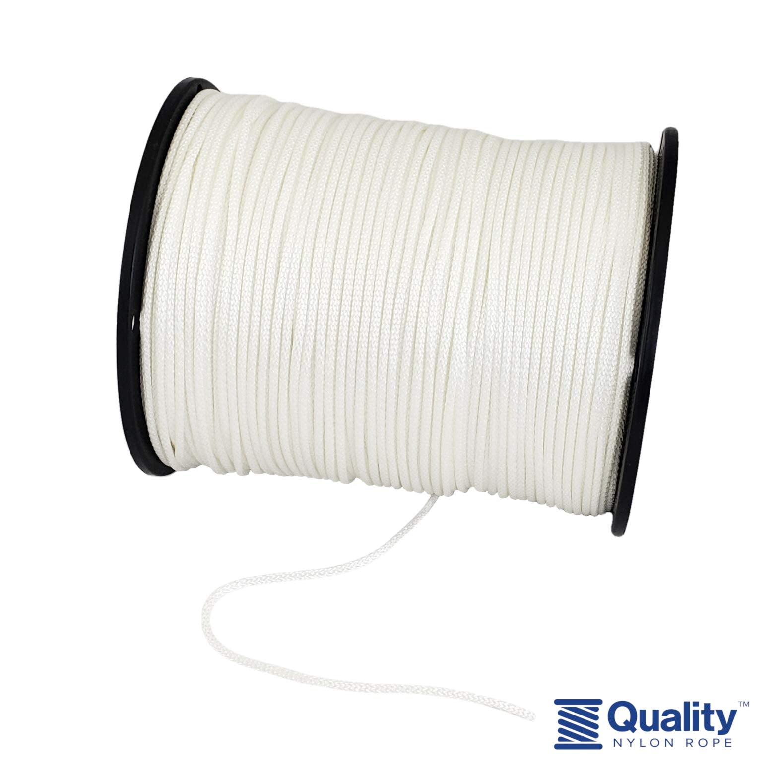 1/8" (#4) X 1000 ft Low -Stretch Solid Braid Industrial Polyester Cord. USA Made