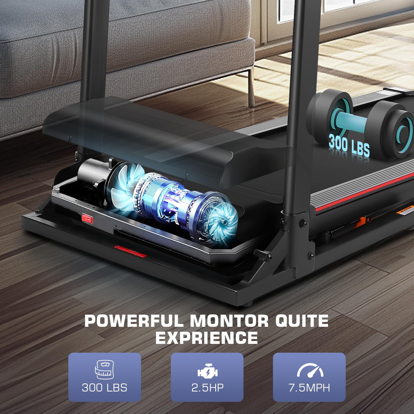 Treadmill with Desk Workstation & Adjustable Height, 350 LBS Weight Capacity, Folding Treadmill with 3 Level Incline, Bluetooth Speaker & App, Portable 3.5HP Walking Pad with Desktop for Home Office