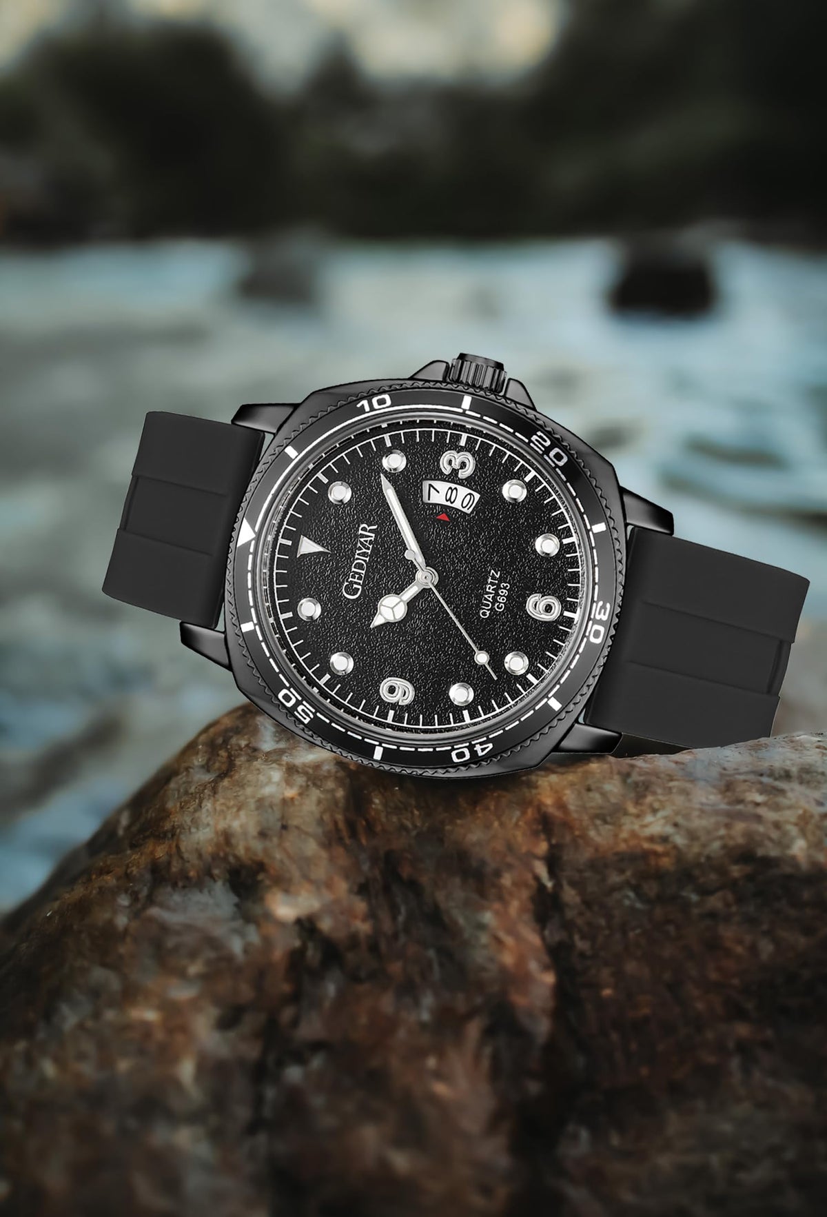 AIYISHI Luxury Men's Waterproof Wristwatch with Date Calendar Classic Analog Quartz Dress Watch for Men relojes para Hombres Trabajo (G693black)