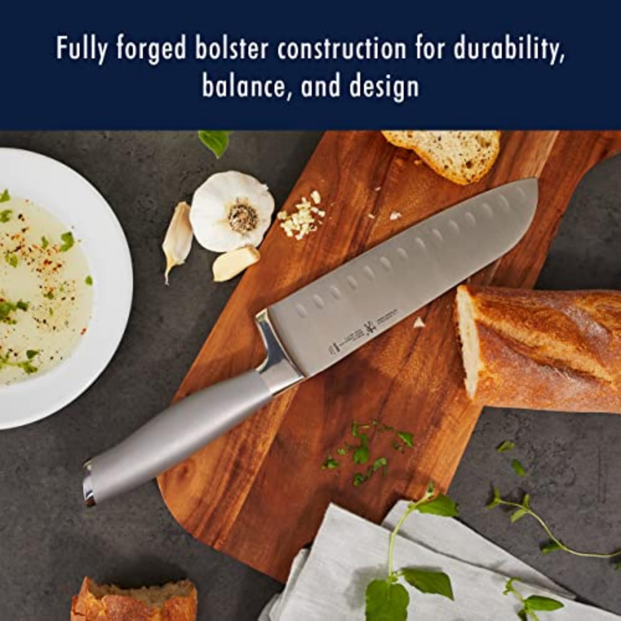 J.A. Henckels International Modernist Kitchen Knife Set with Block, 13-pc, Chef Knife, Knife Sharpener, Utility Knife, Black