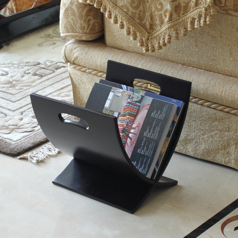 Oceanstar Contemporary Wooden Magazine Rack, Espresso