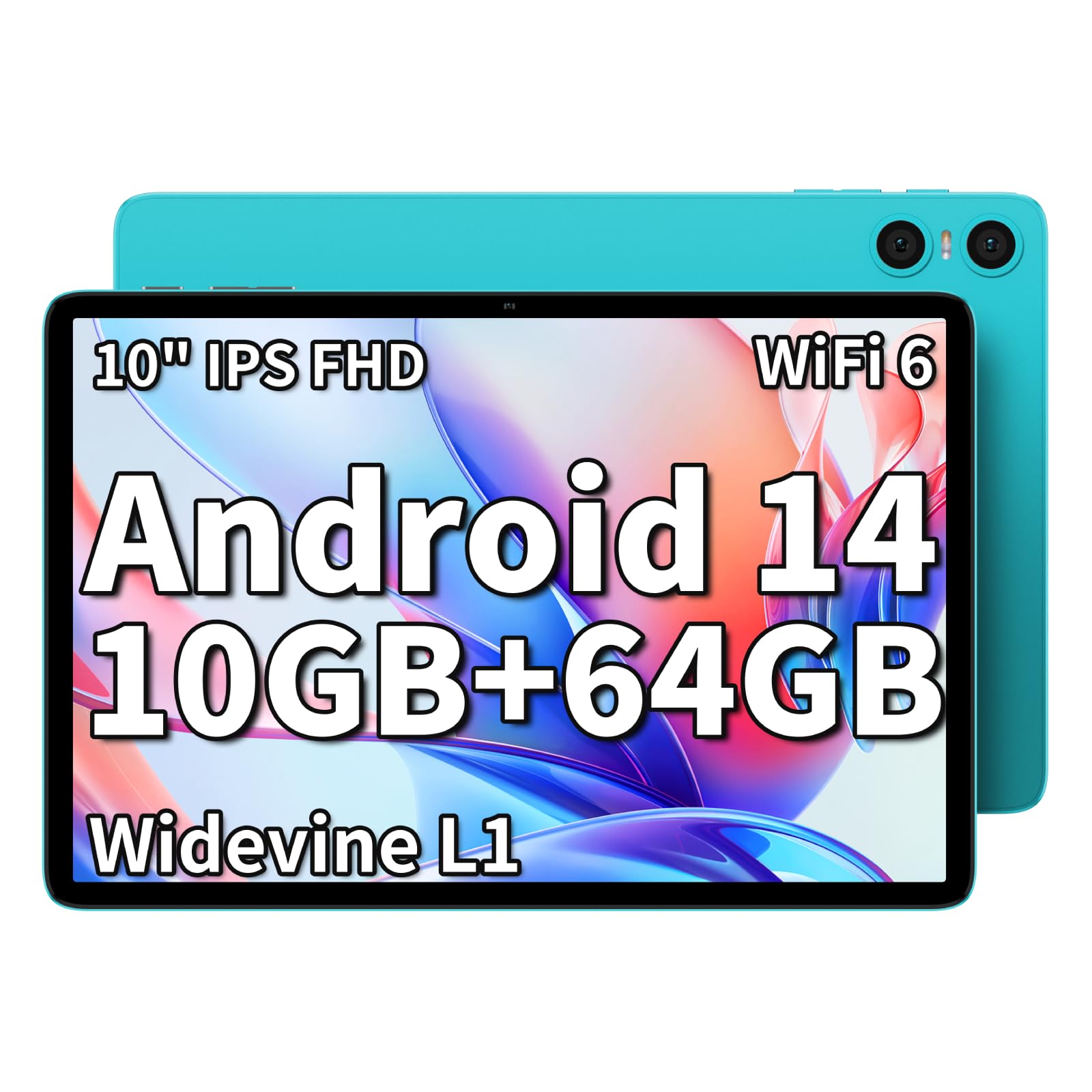 TECLAST Android 14 Tablet 10 inch Tablets, P30 10GB RAM 64GB ROM 1TB Expand, Octa-Core Processor, 1280x800 IPS HD Touch Screen, WiFi 6, Dual Camera, BT5.4, 6000mAh, Widevine L1